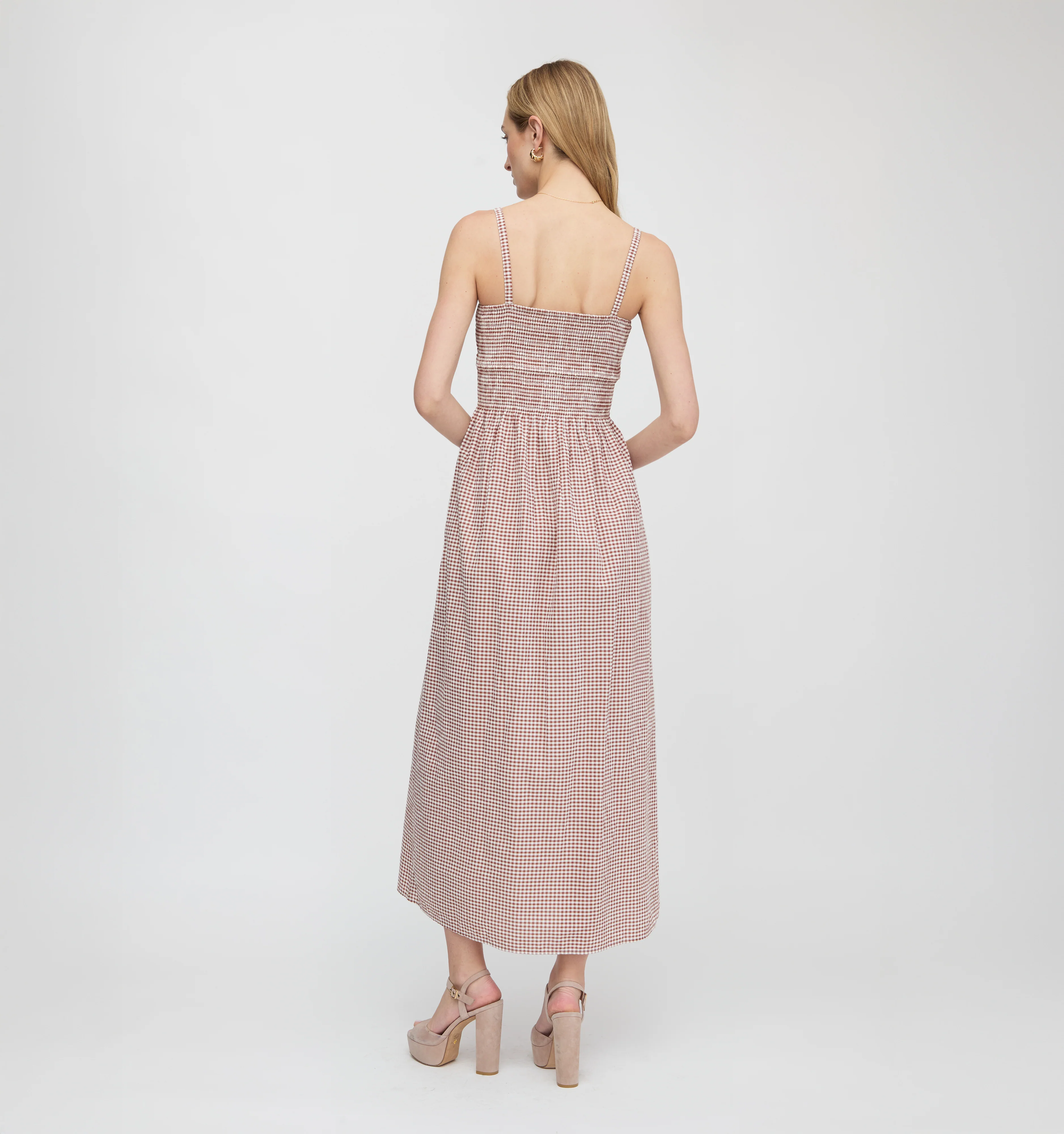 The Larissa Nap Dress - Cognac Gingham