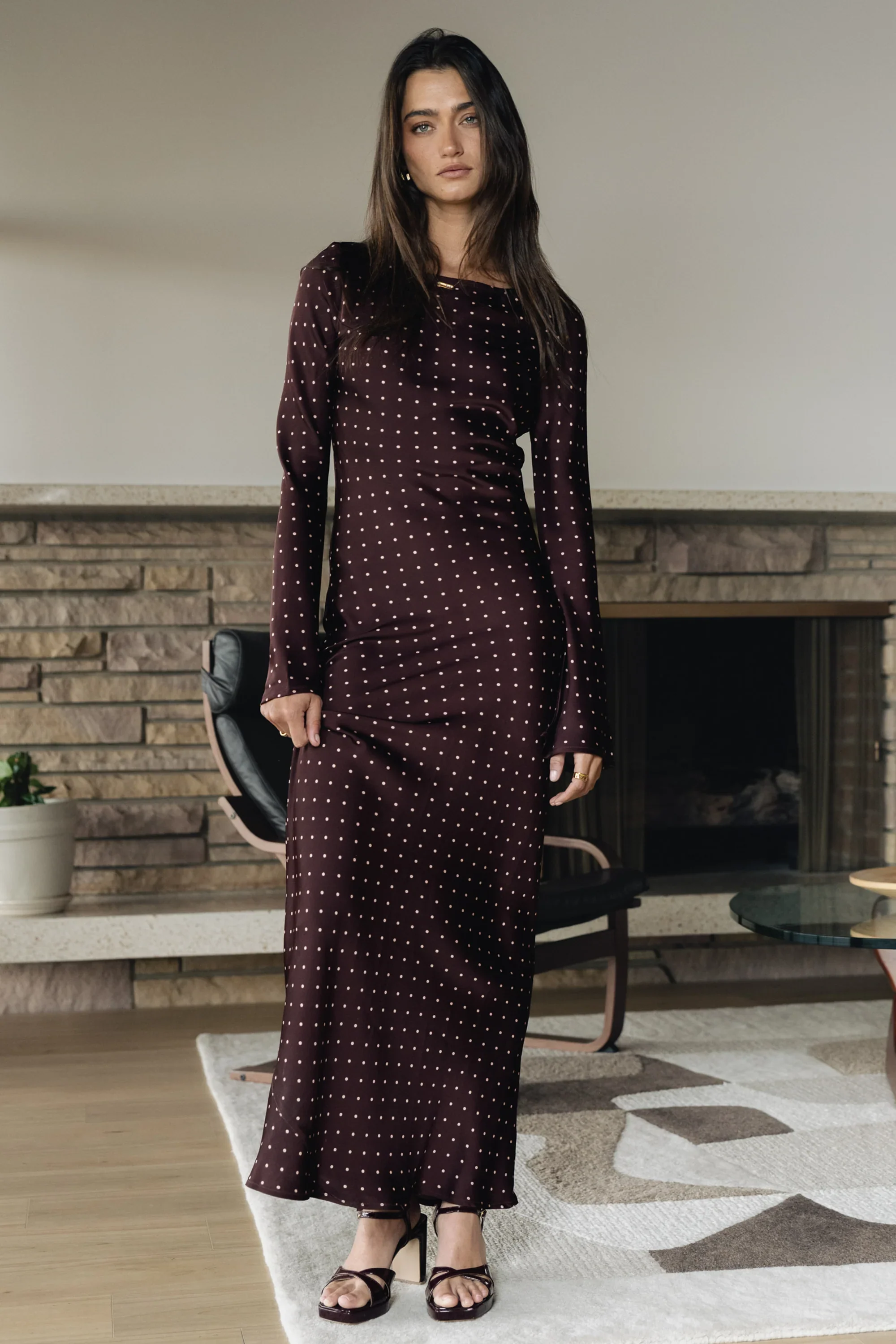 Melody Ultra Maxi Dress in Burgundy