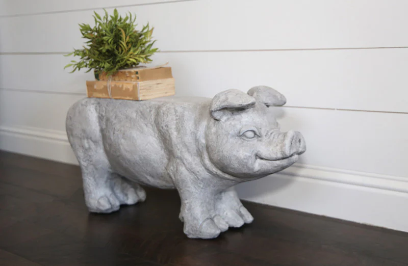 Eclectic Pig Garden Bench