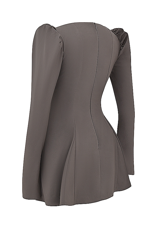 Mocha Long Sleeve Mini Dress