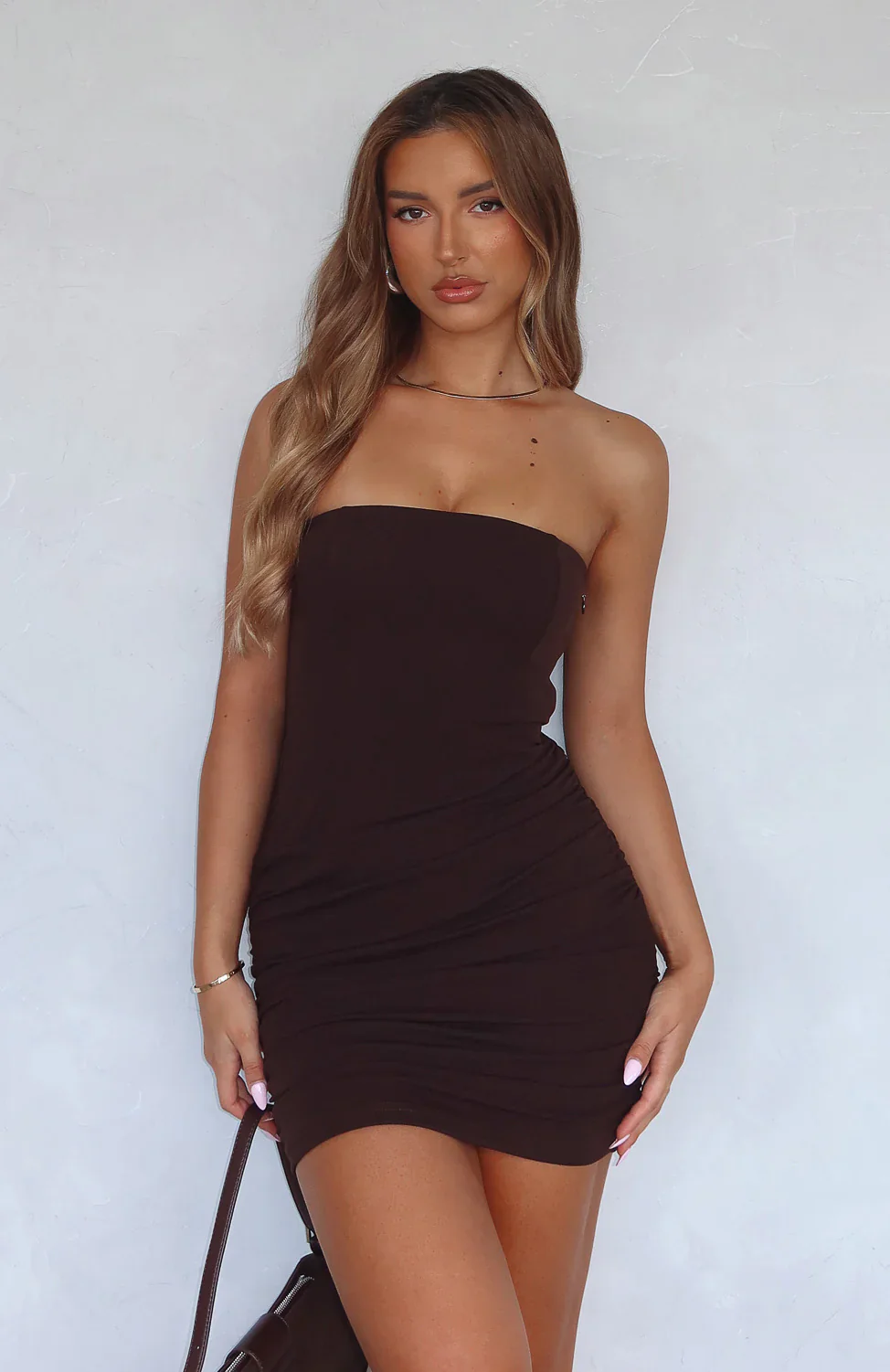 I Guess So Mini Dress Chocolate