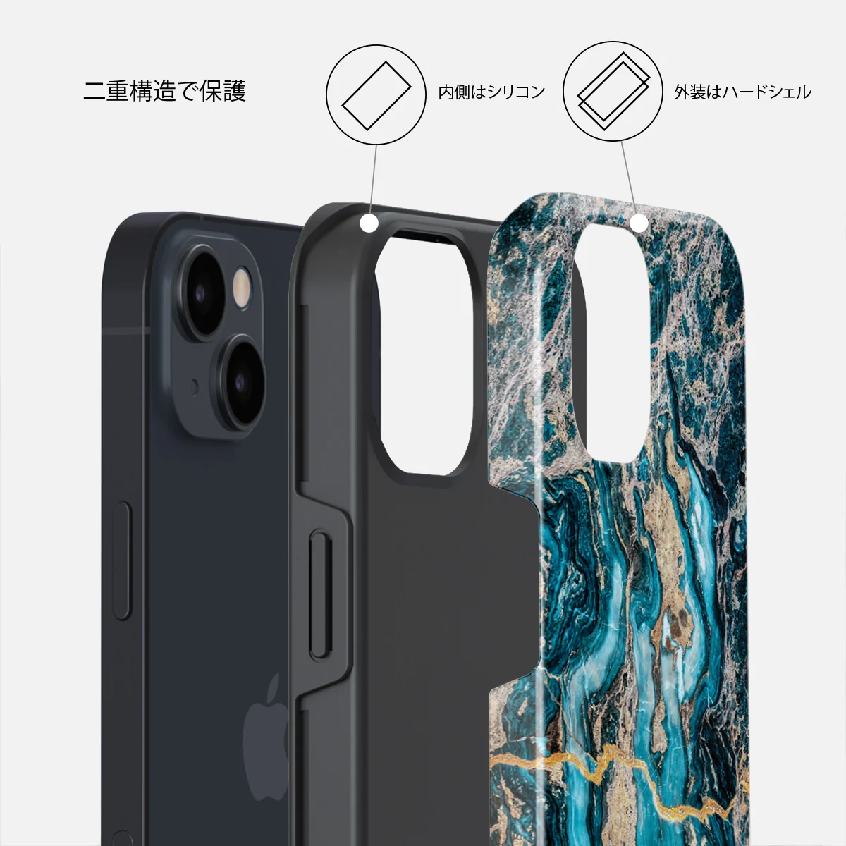 Mystic River - Blue Marble iPhone 13 Mini ケース