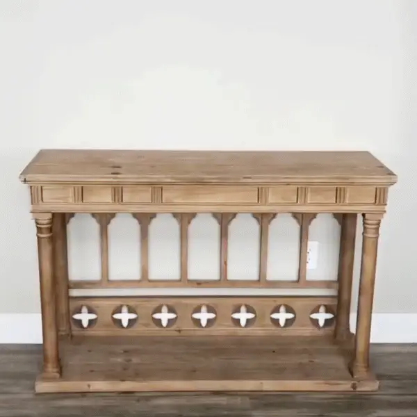 Arched Detail Console Wood Table