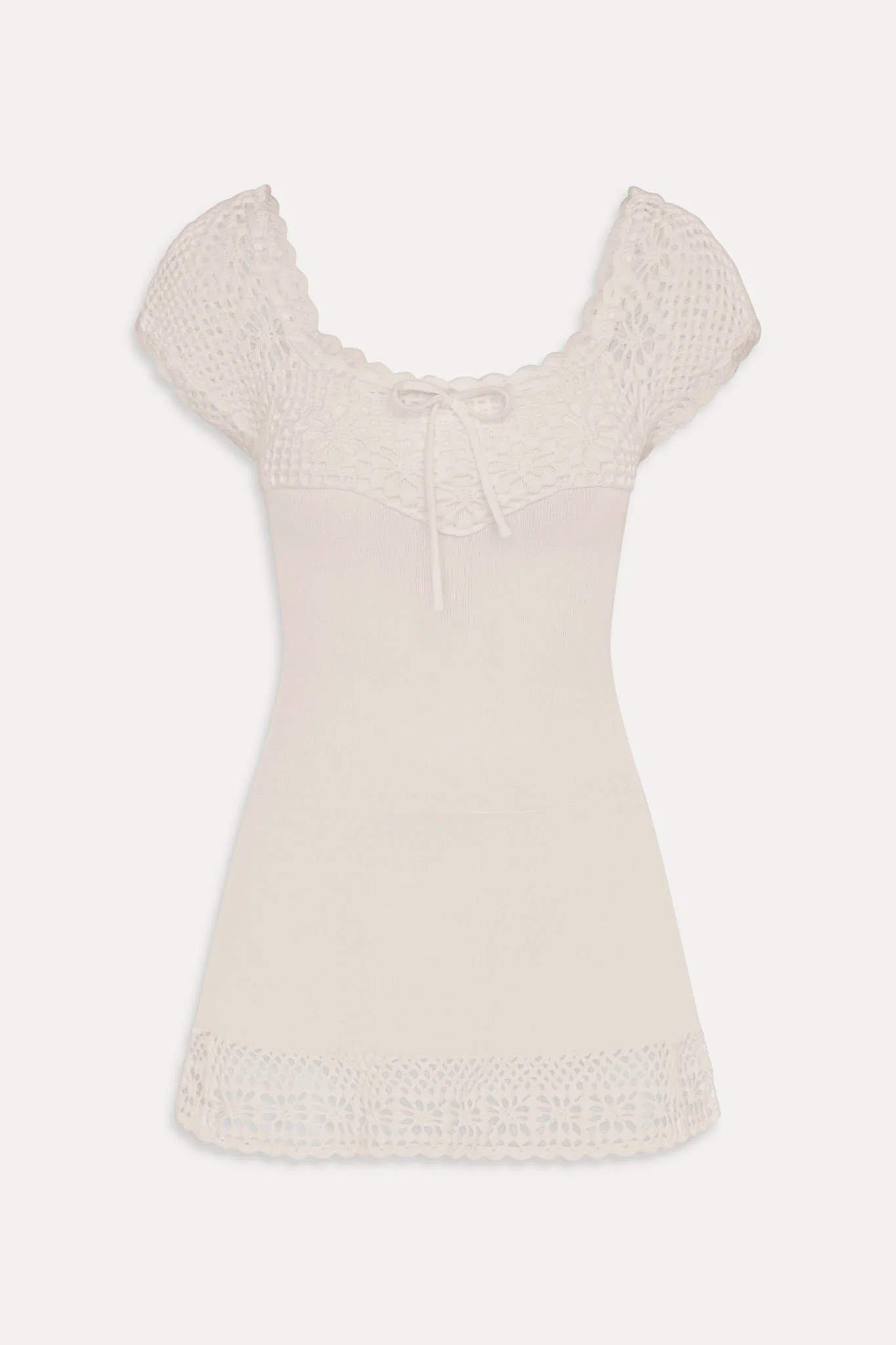 Lover Crochet Knit Mini Dress - White