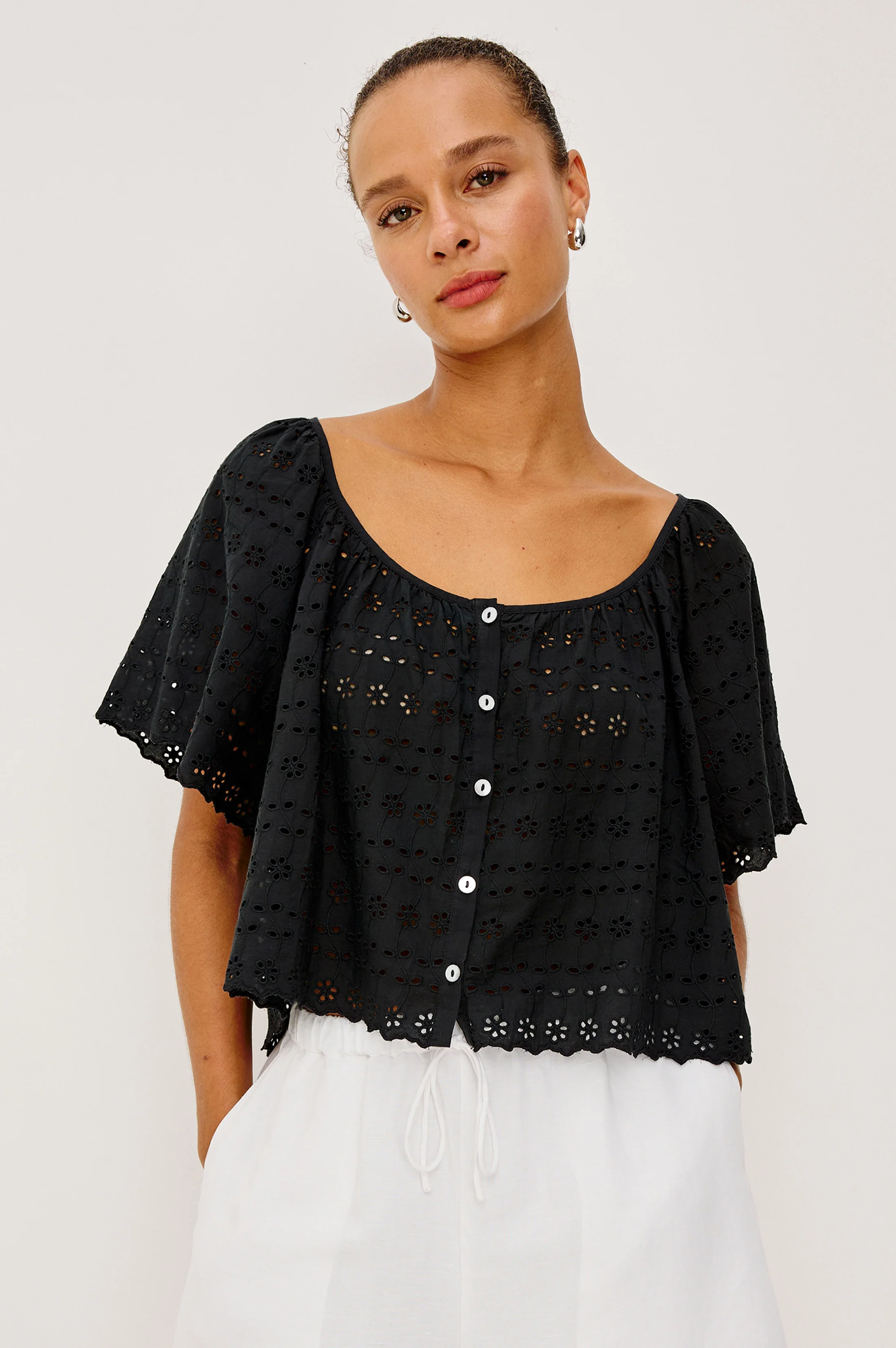 Miller Shirt - Black Eyelet