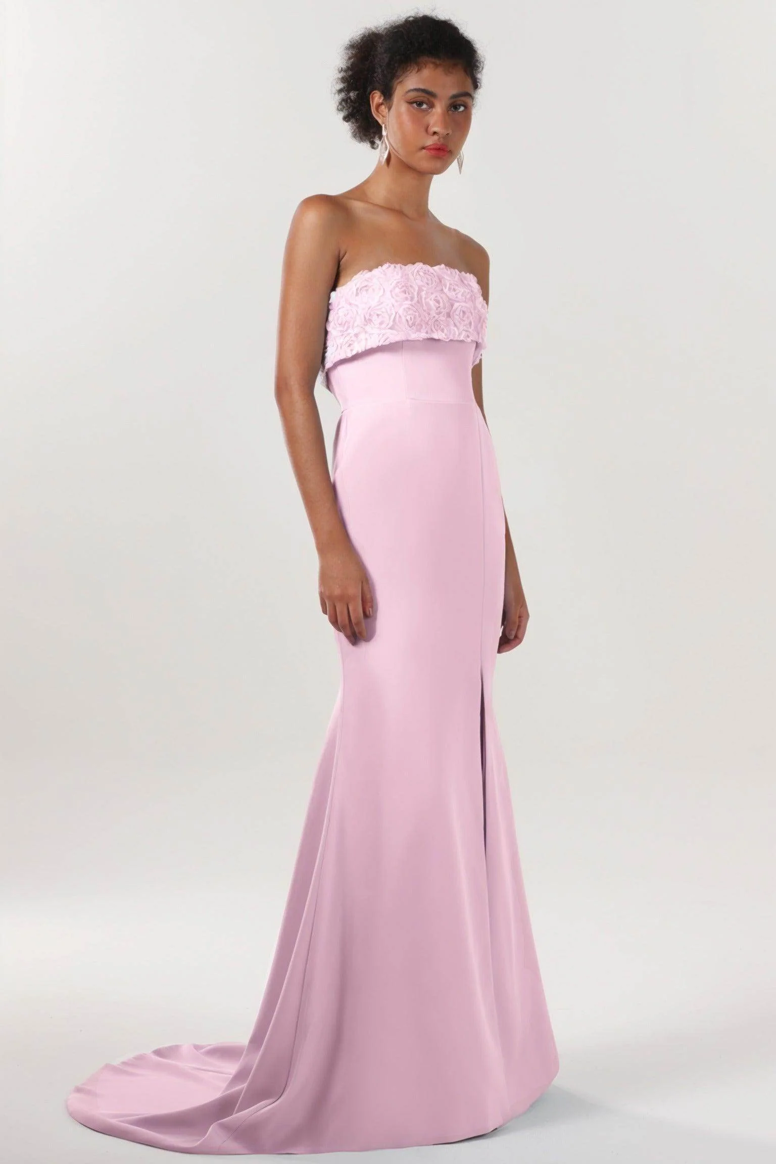 Trumpet-Mermaid Sweep-Brush Train Stretch Crepe Bridesmaid Dress CS0591BM
