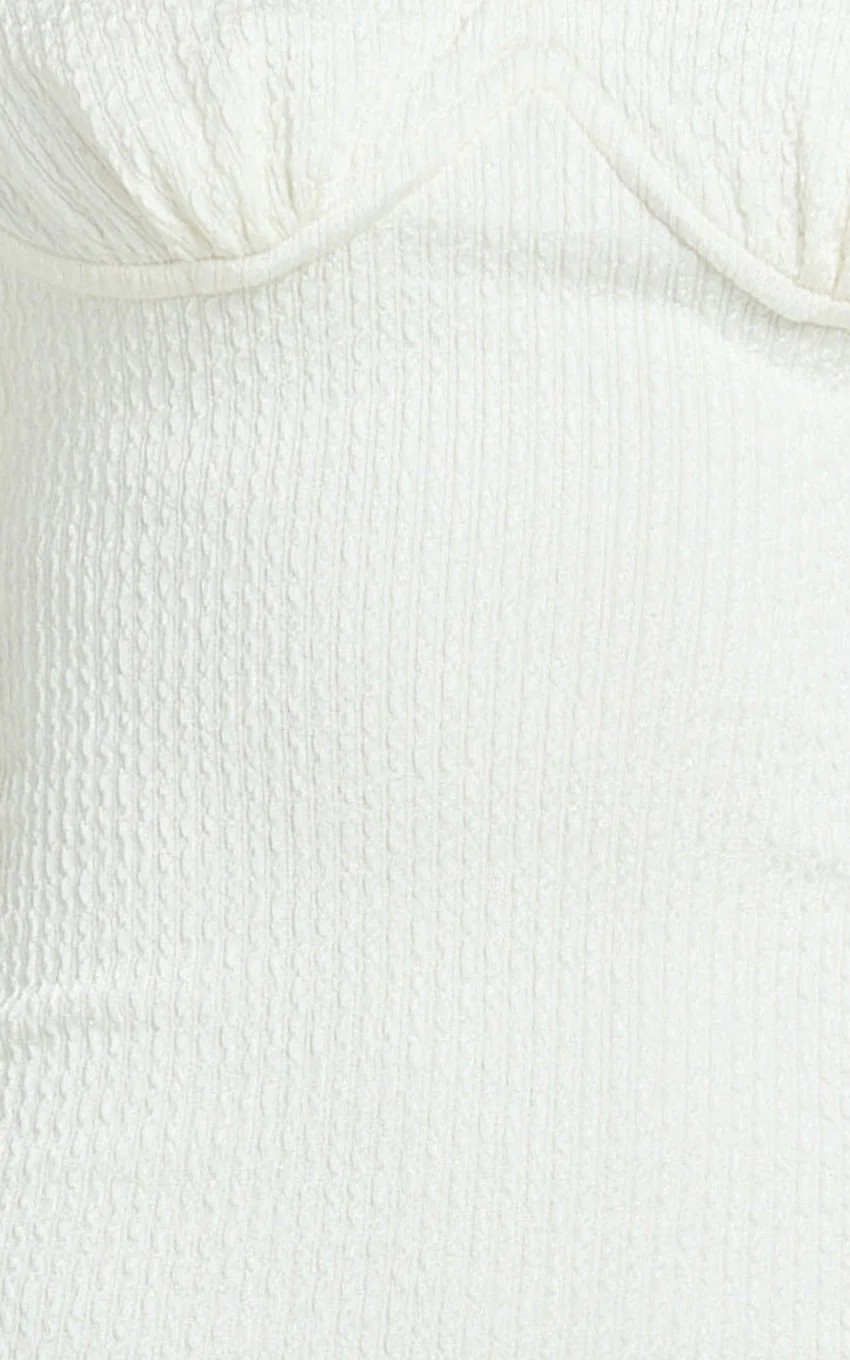 Anziel Maxi Dress - Underwire Off Shoulder Backless Column Jersey Tie Back in Off White - luluinthesky