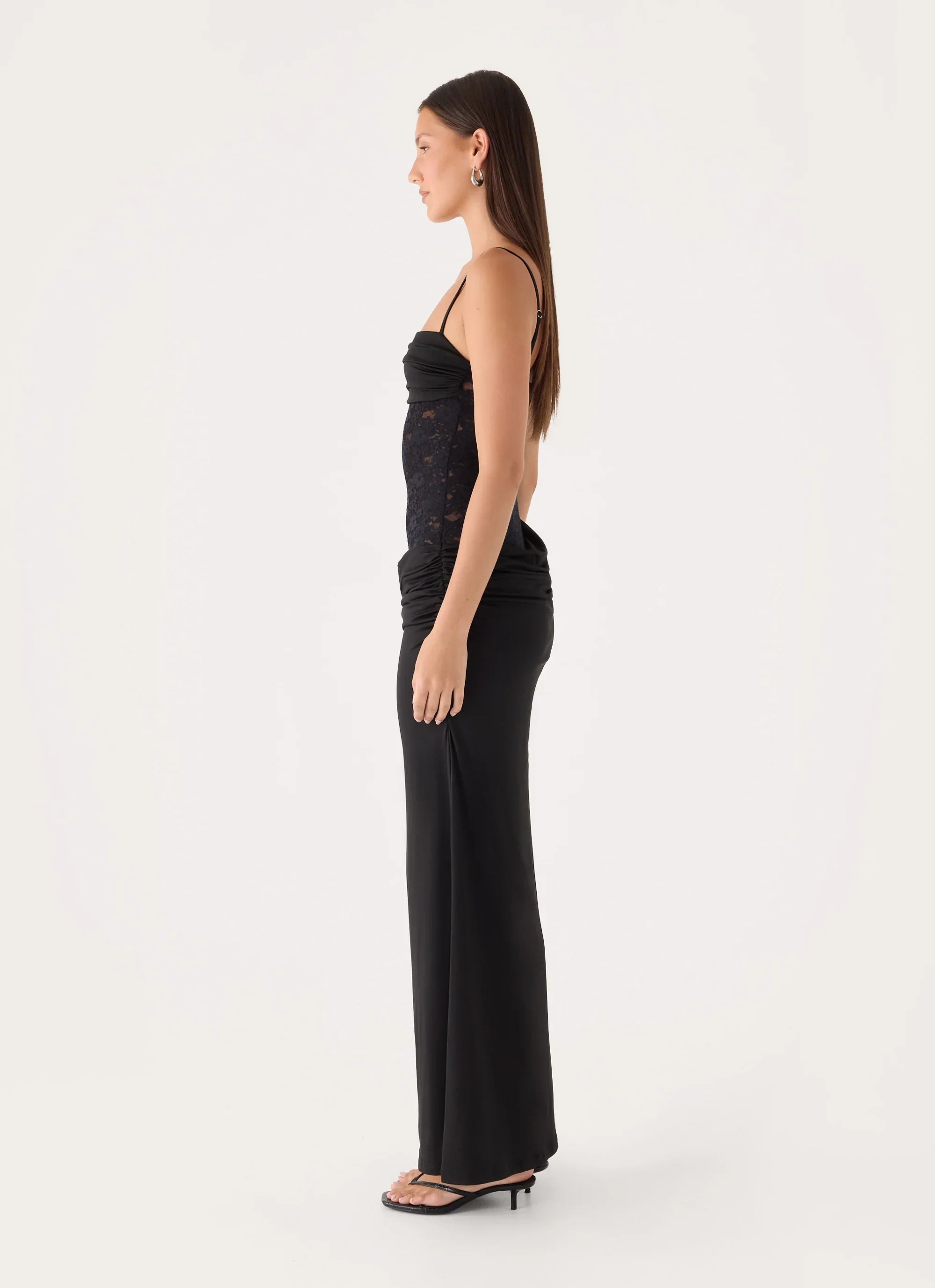 Emesy Lace Maxi Dress - Black