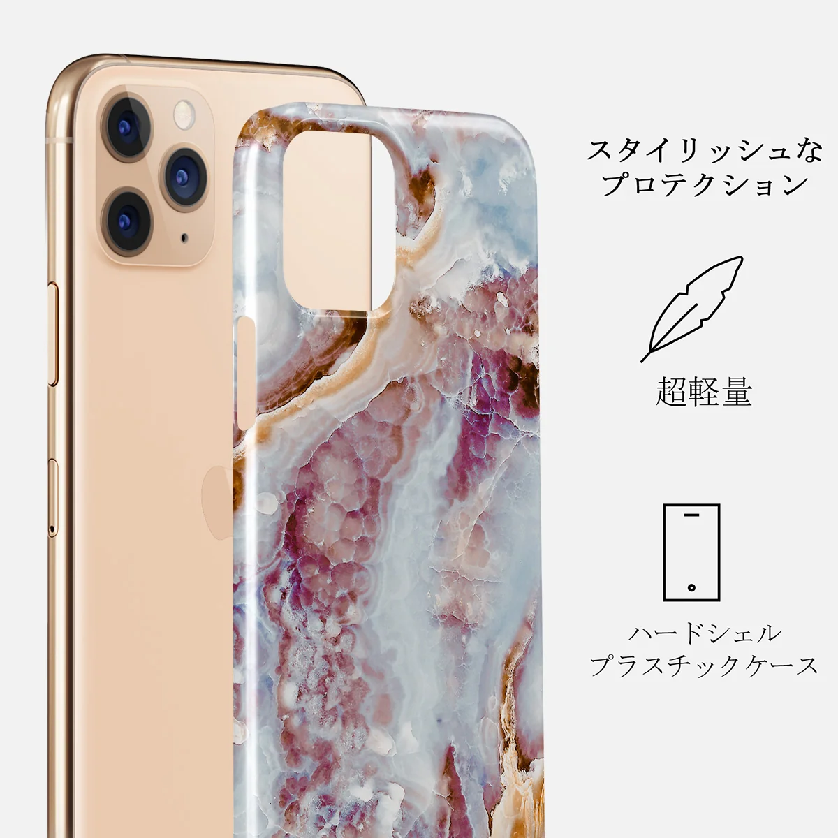 Frozen Leaves - Cute Marble iPhone 11 Pro Max ケース