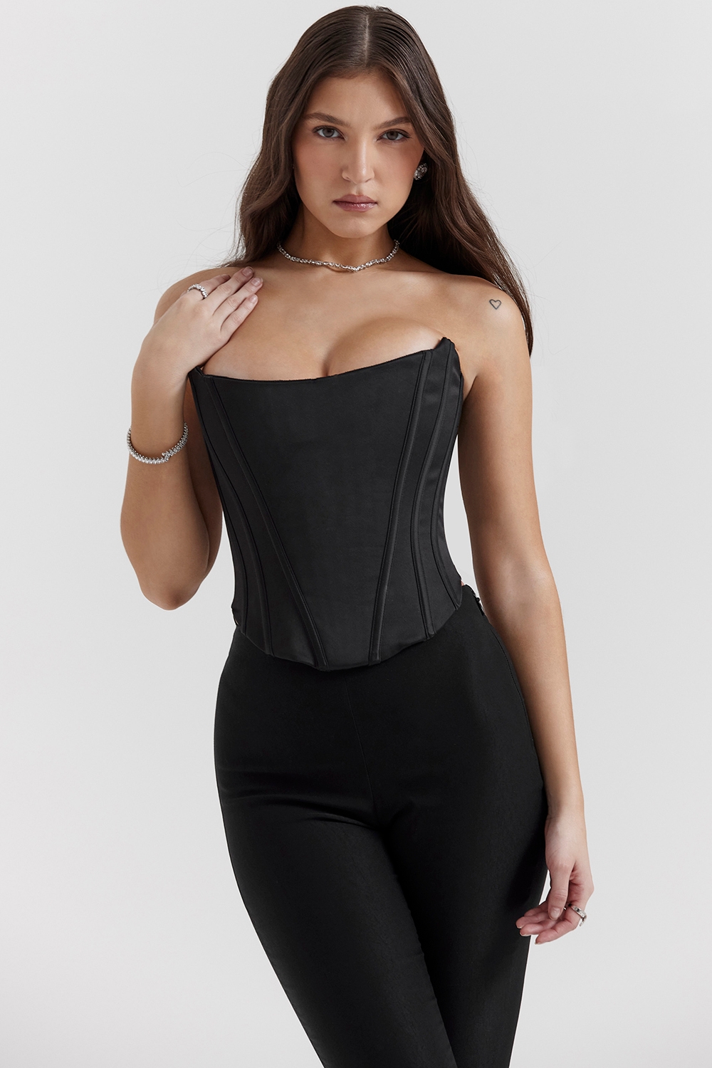 black lace back corset