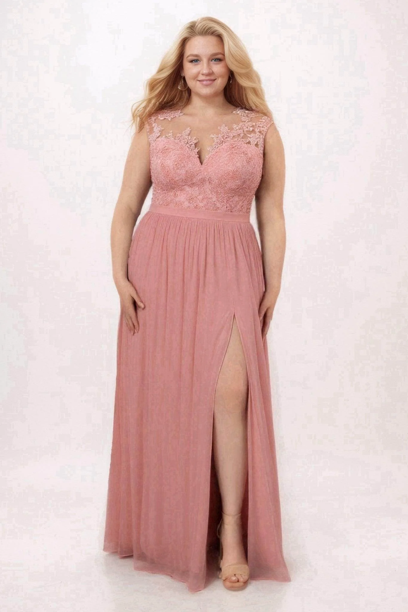 Sheath Floor Length Chiffon and Lace Bridesmaid Dress PR3554PS
