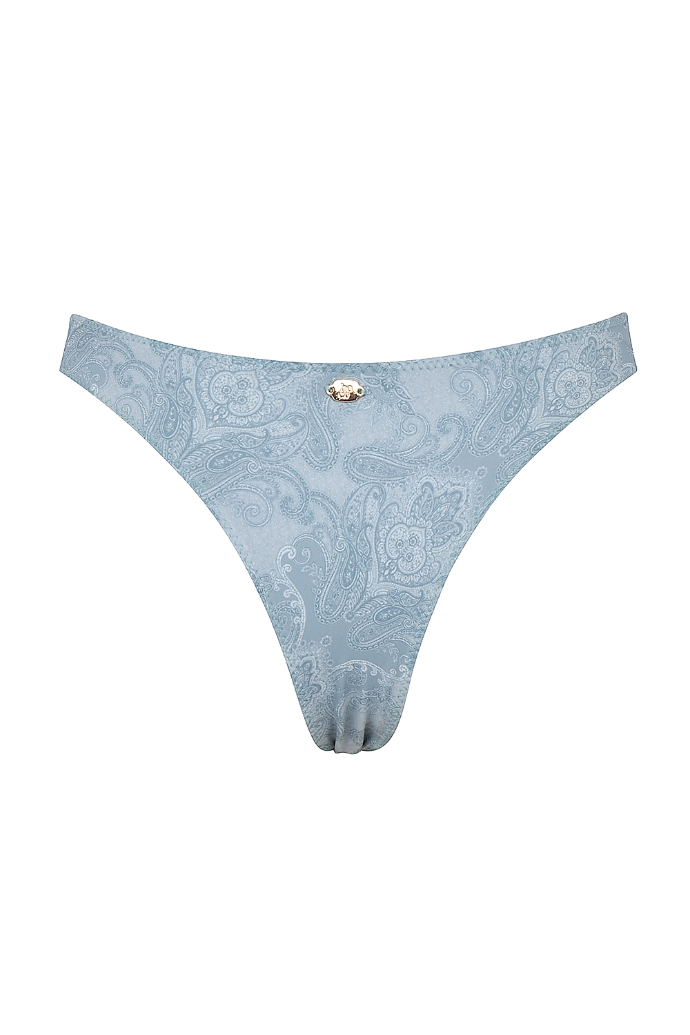 Blue Paisley High Leg Bikini Bottom