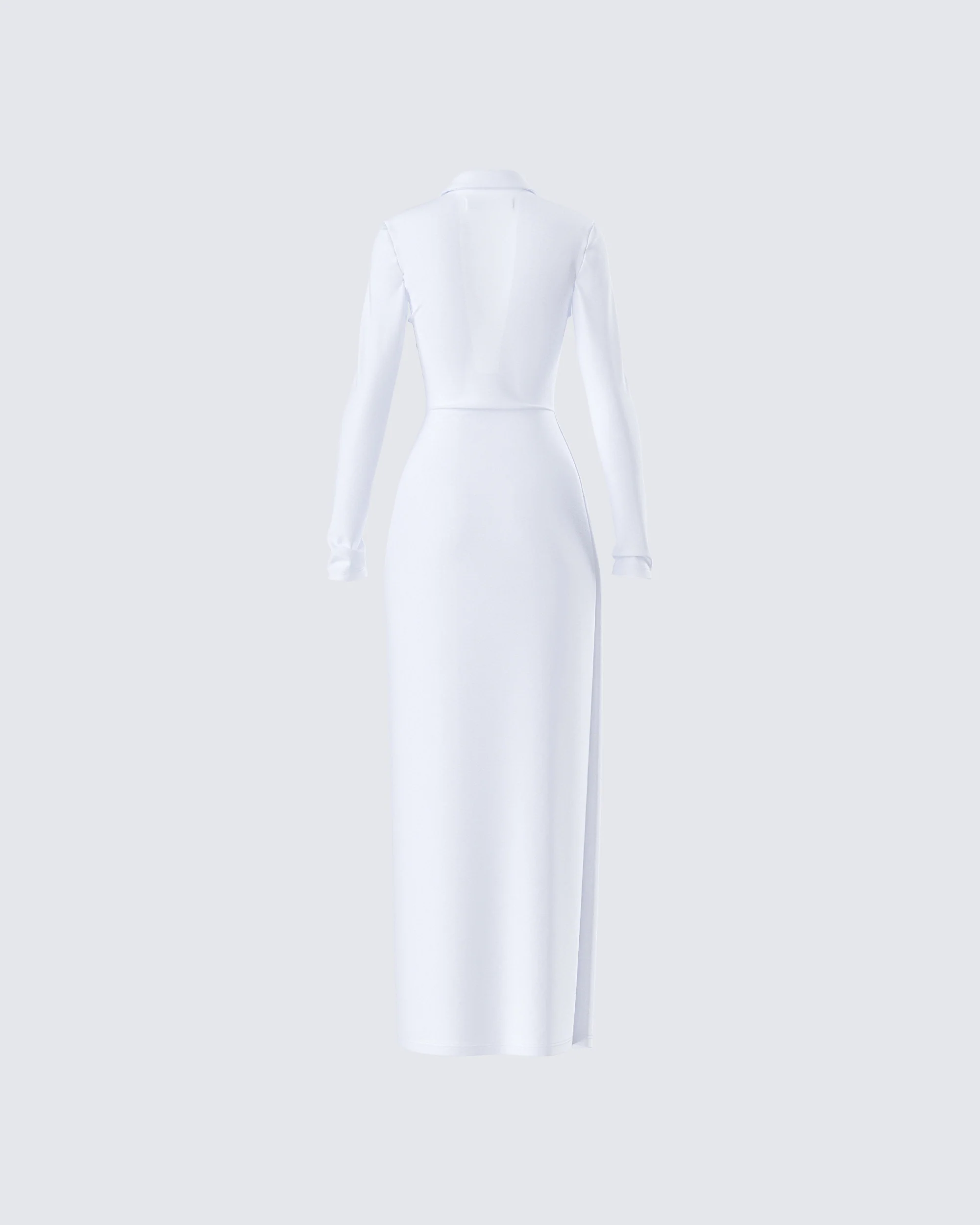 Zaida White Plunge Maxi Dress