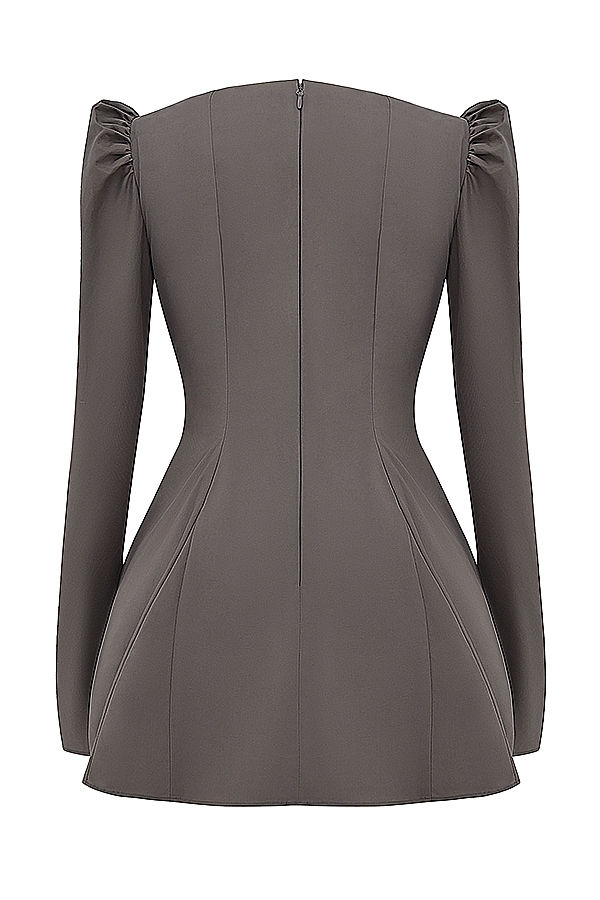 Mocha Long Sleeve Mini Dress