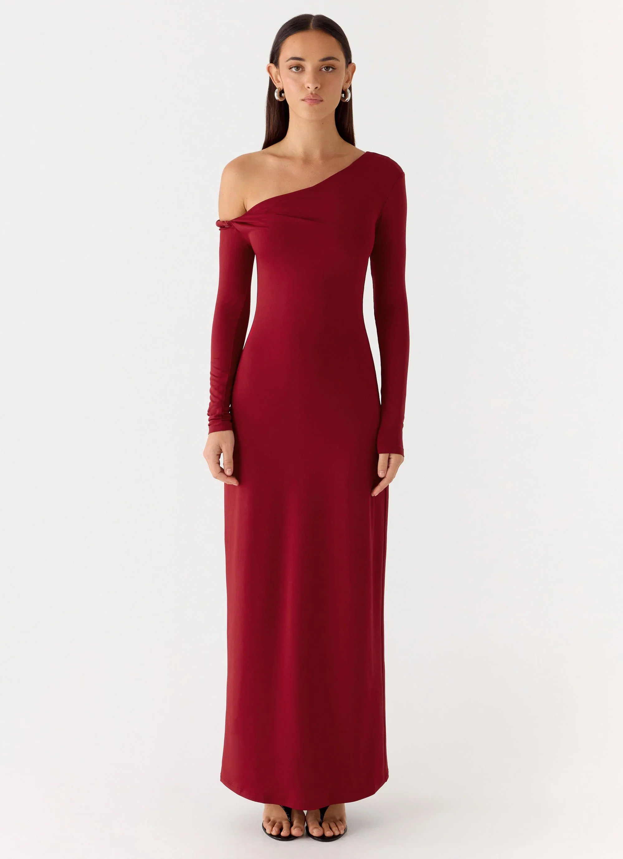 Jordana Twist Maxi Dress - Merlot