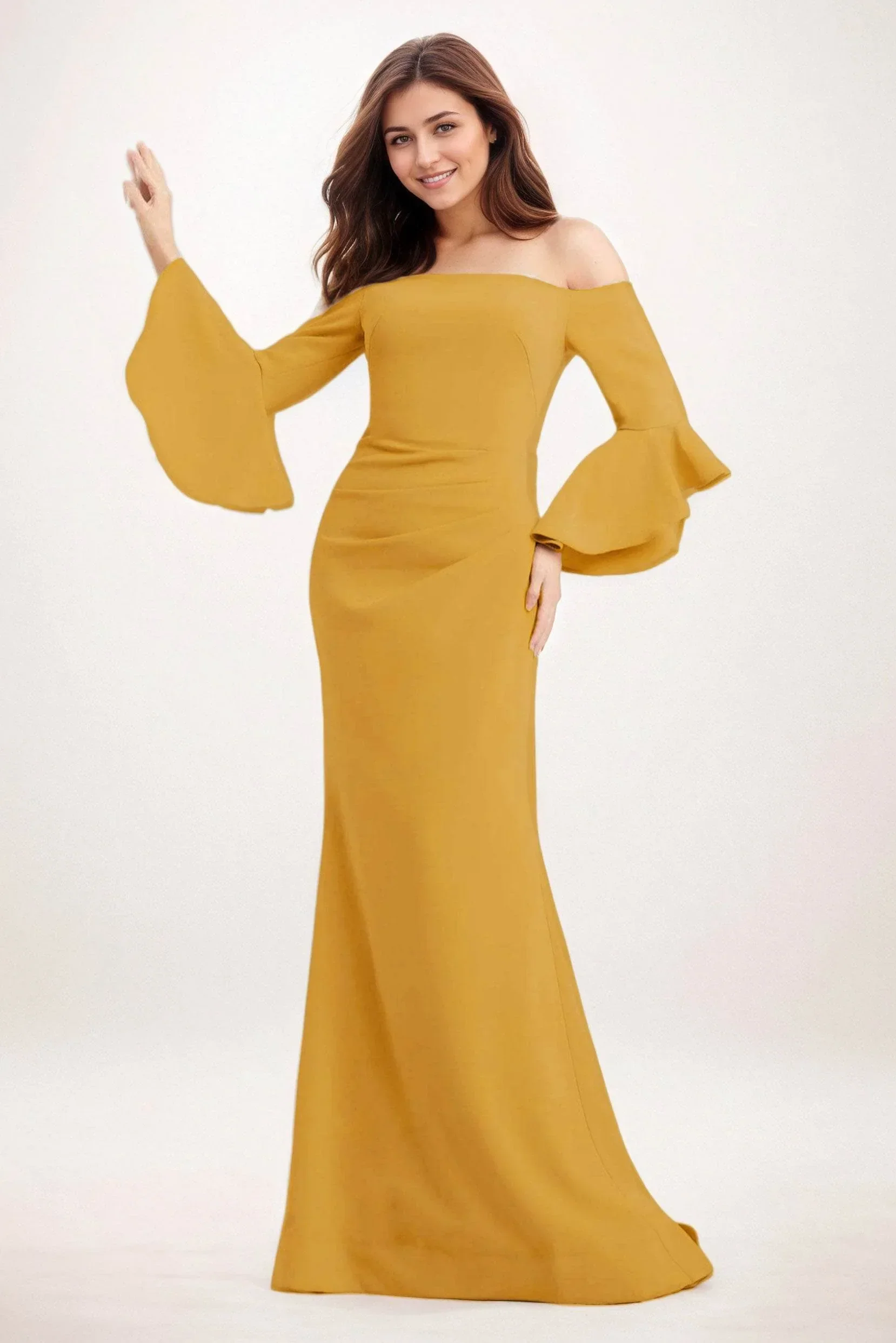 Trumpet-Mermaid Maxi Elastic Cloth Wedding Guest Dress CG0298