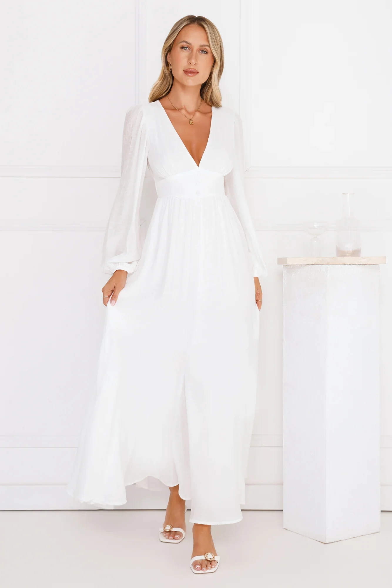 Meadow Dusk Maxi Dress White