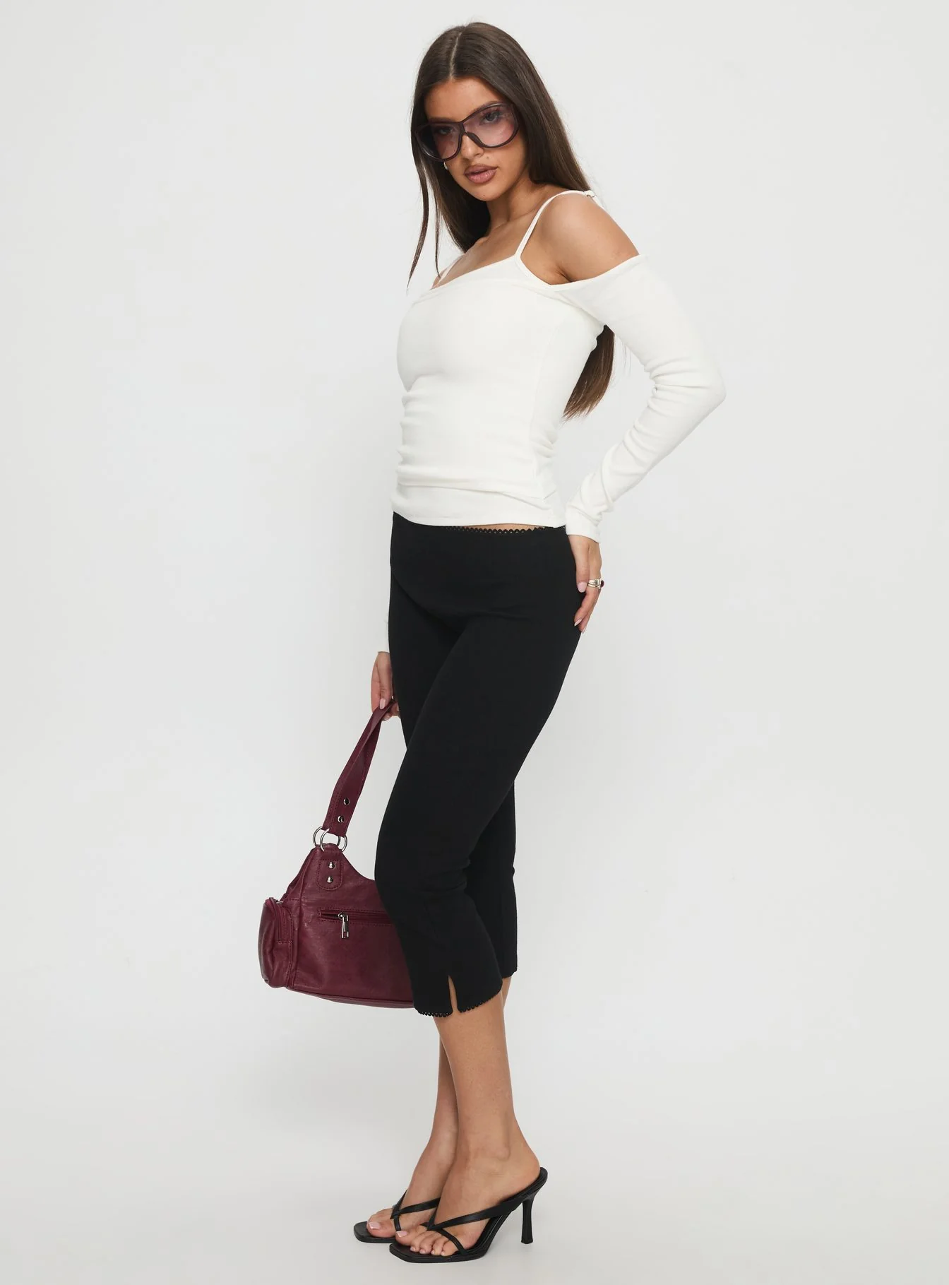 Baseline Rib Capri Pants Black