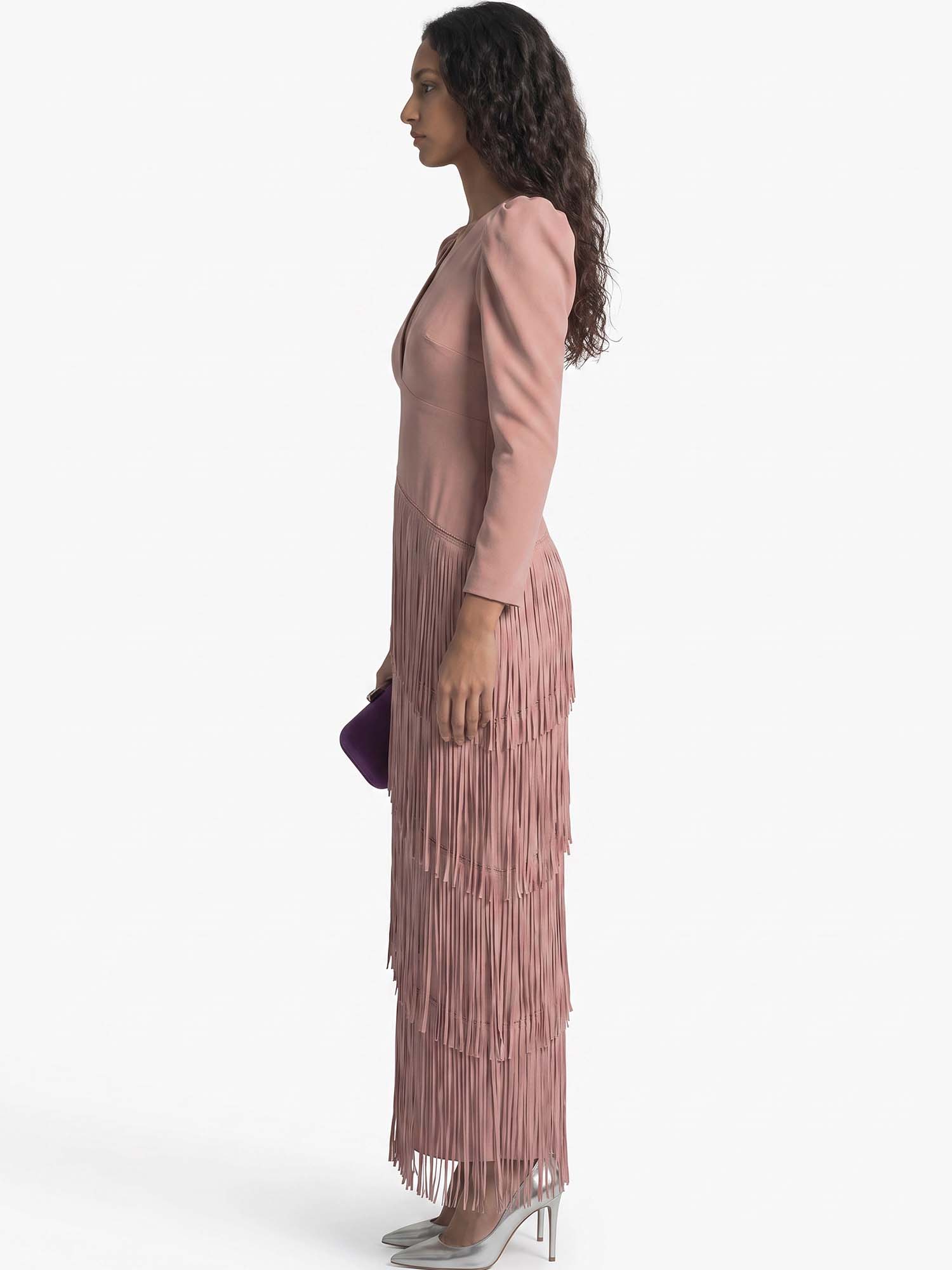 Layered Fringe Midi Dress