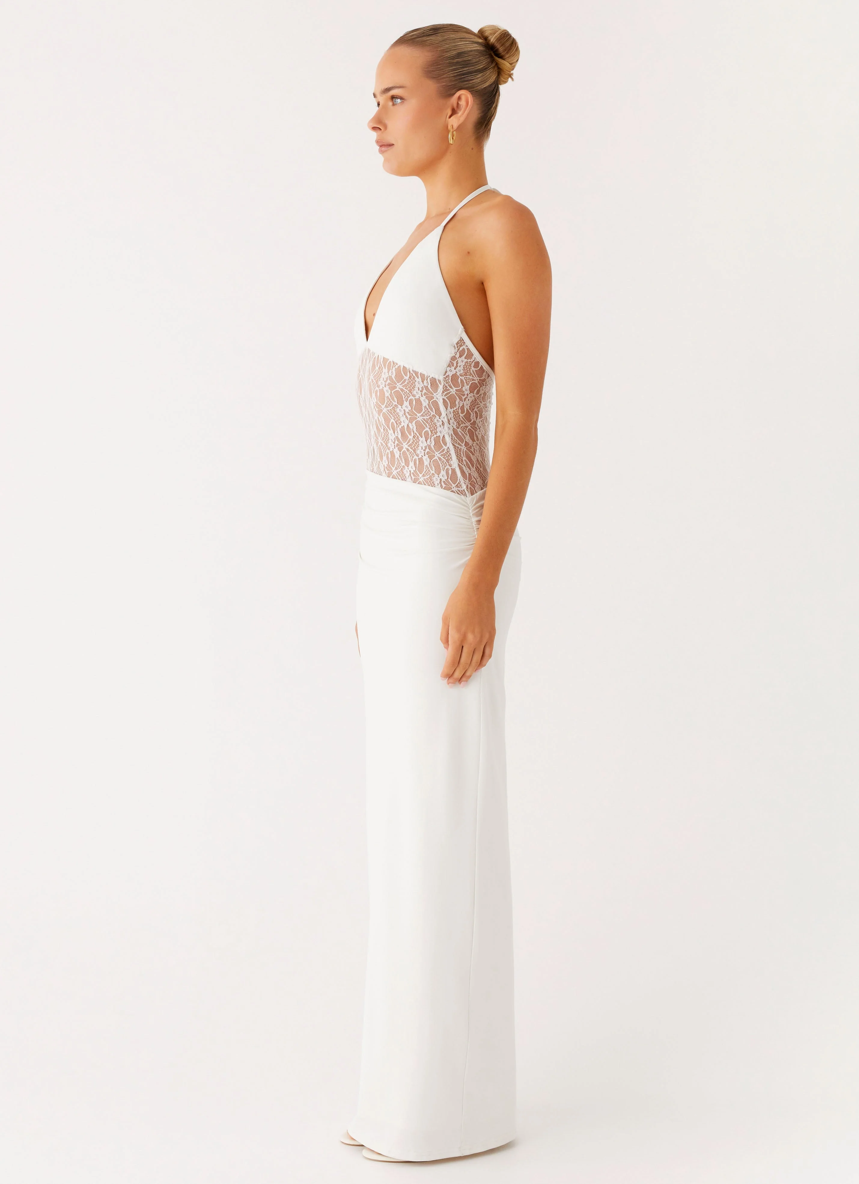 Enchant Lace Maxi Dress - Ivory - luluinthesky
