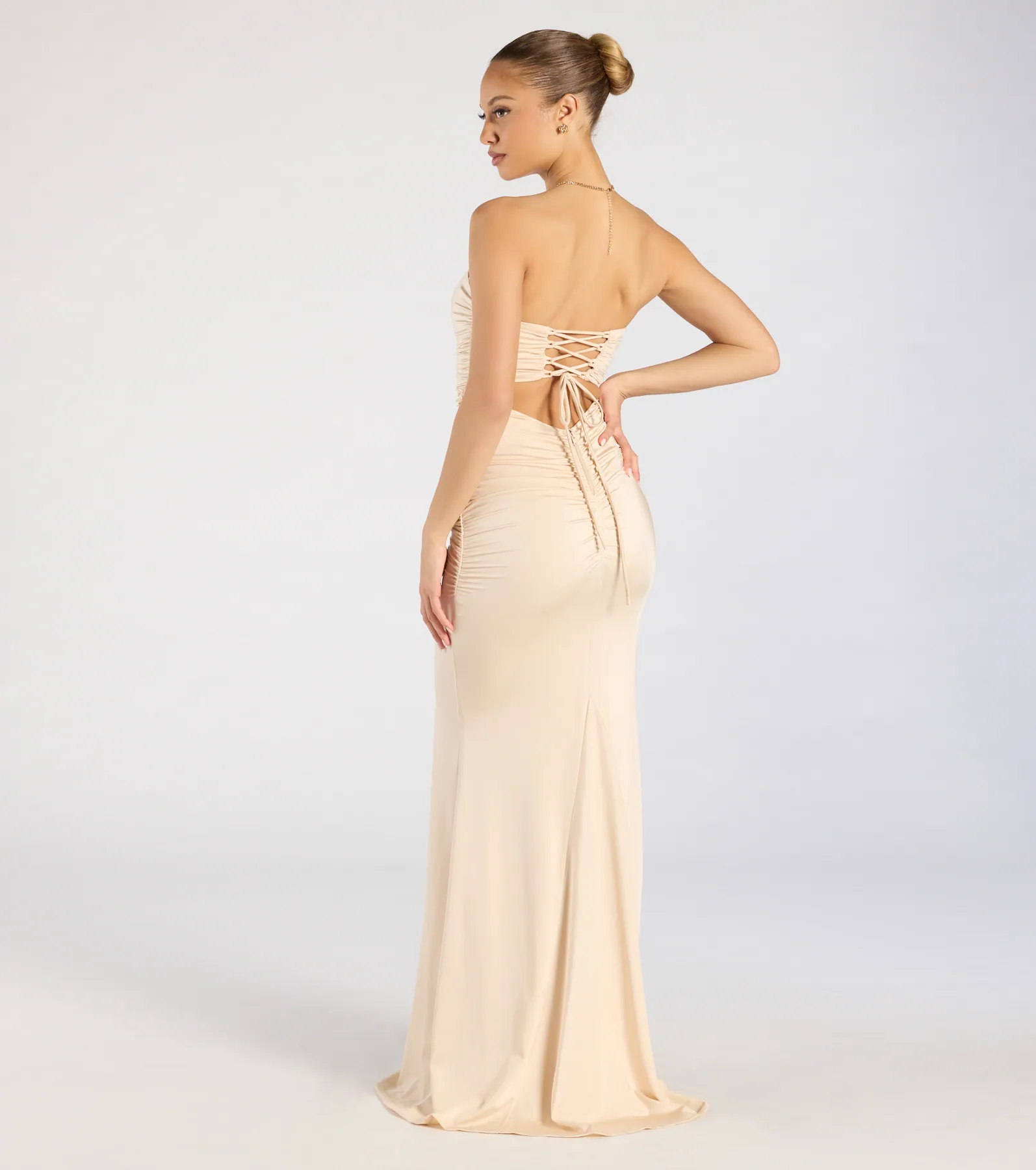 Georgina Strapless Lace-Up Mermaid Formal Dress