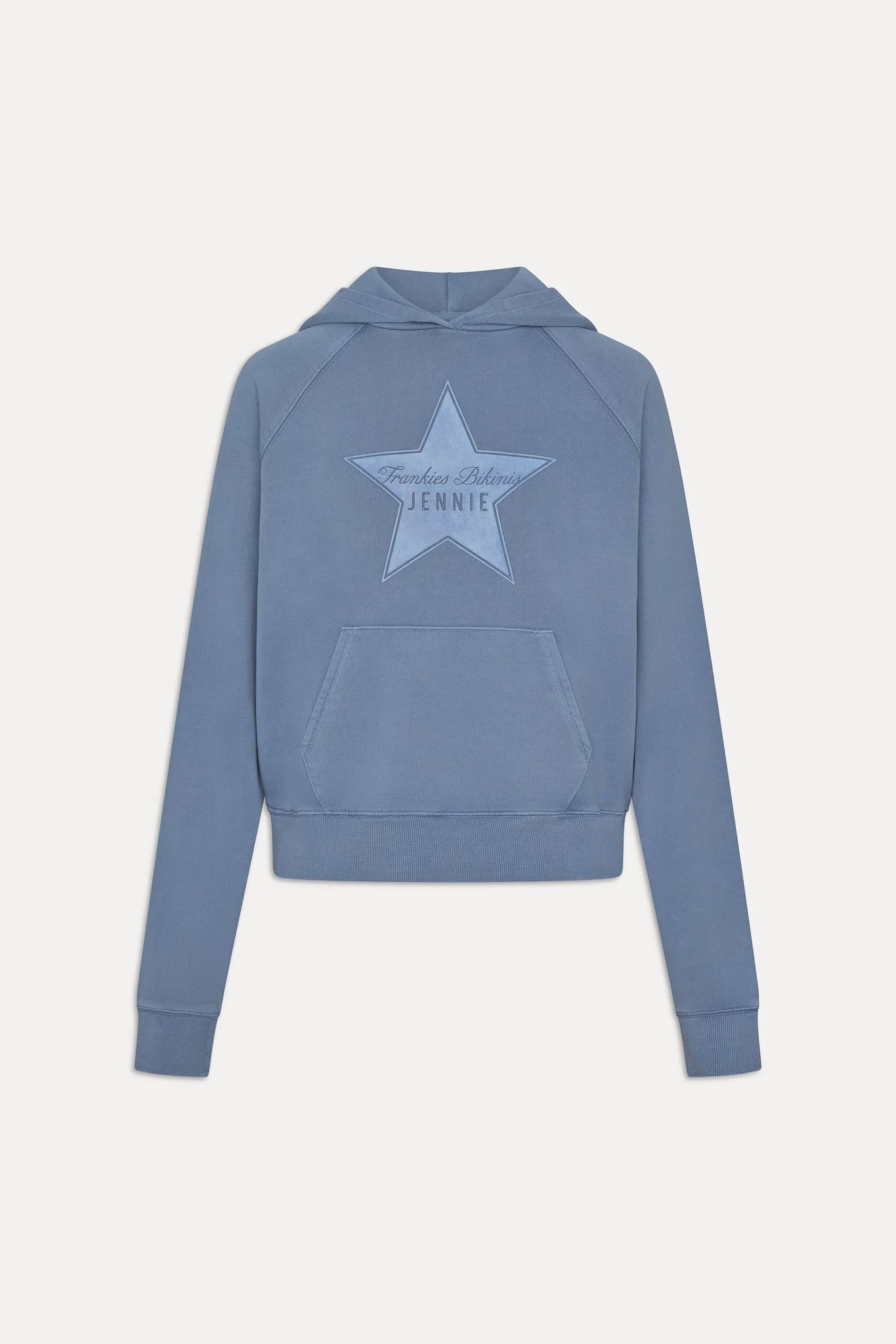 x JENNIE Jane Cropped Terry Hoodie - Jennie Blue