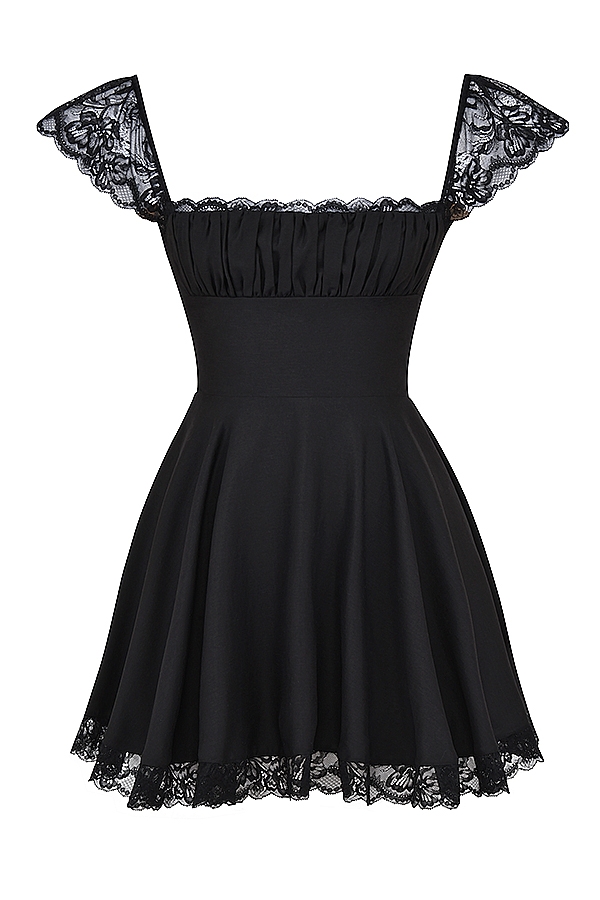 Black A-line Mini Dress