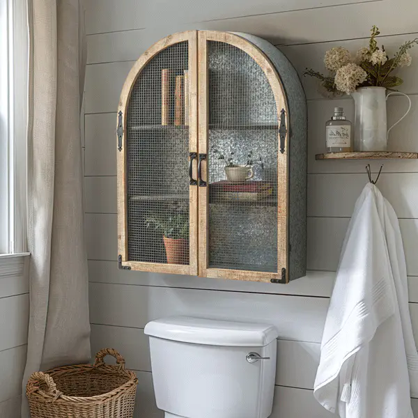 Hanging Arched Shelf With Galvanized Back