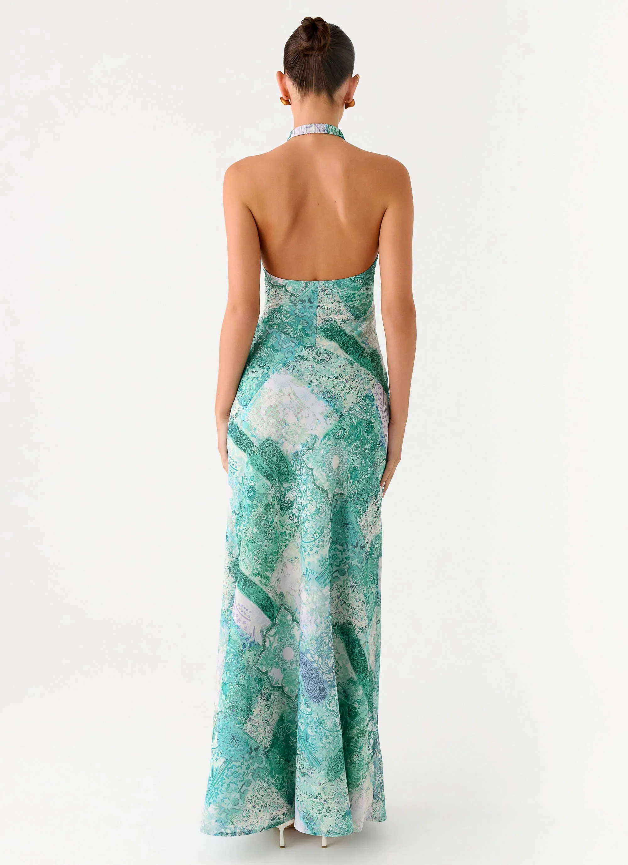 So Chic Maxi Dress - Green Paisley