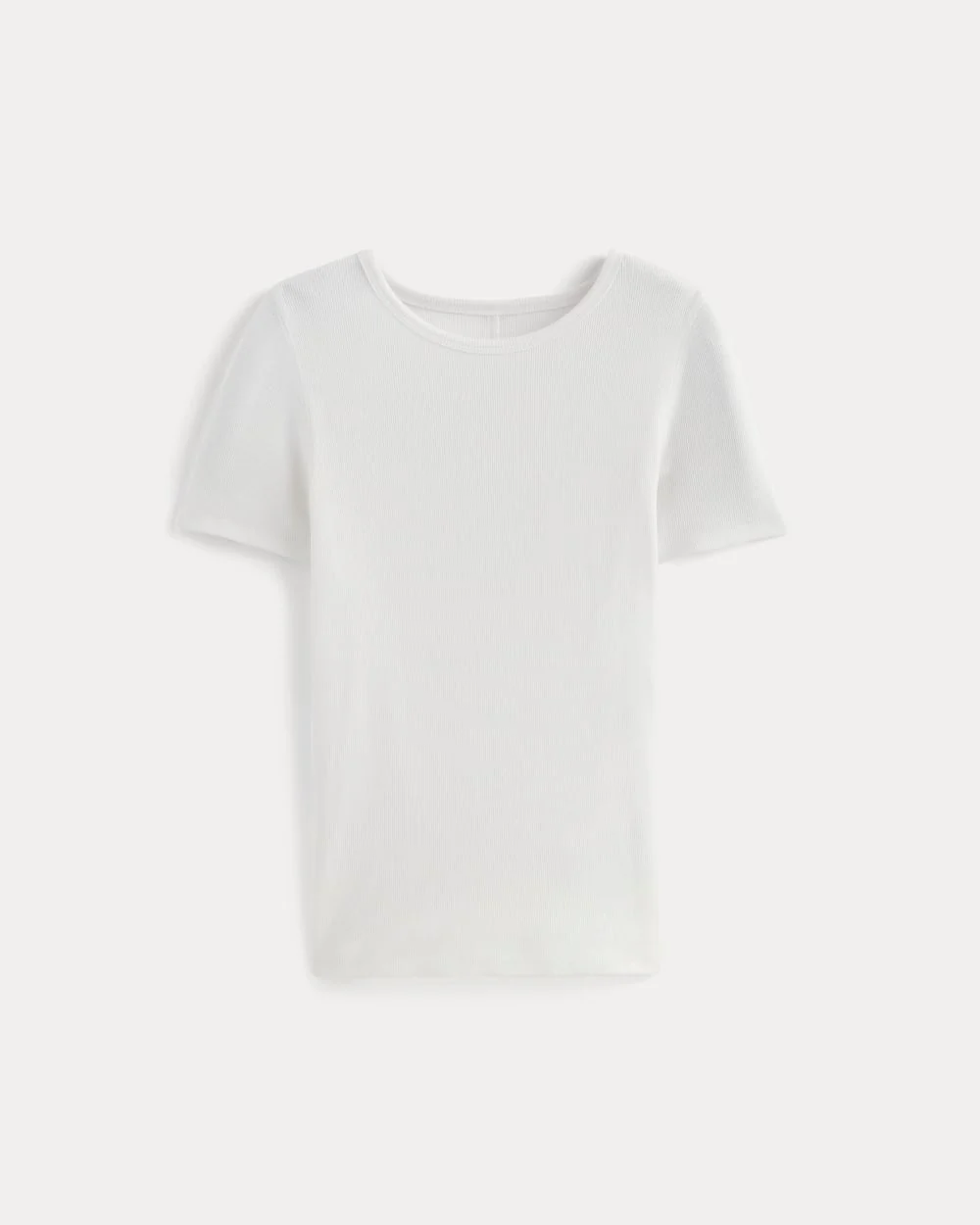 The Luxe Rib Crew | White