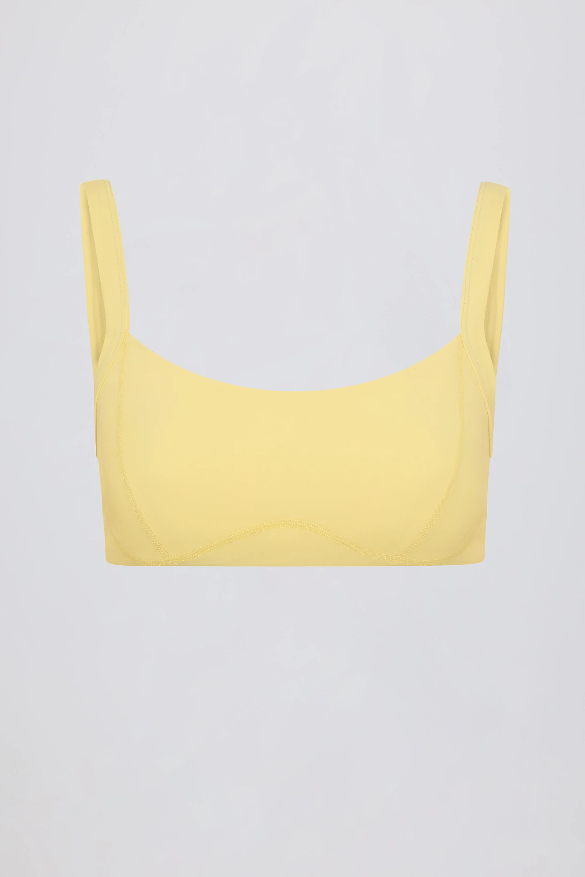 Soft Active Seam-Detail Sports Bra in Lemon