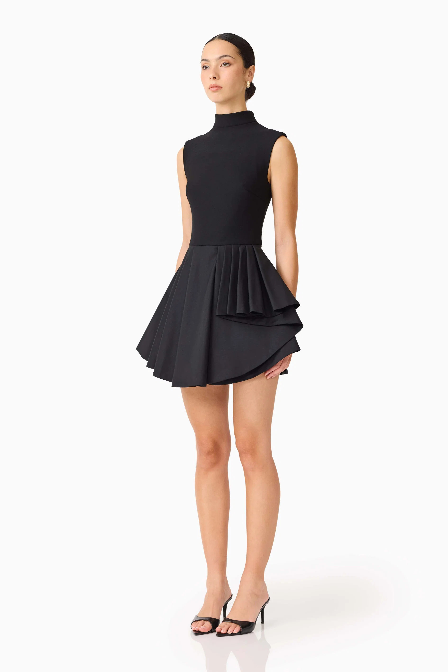 Nydia A-Line Mini Dress in Black