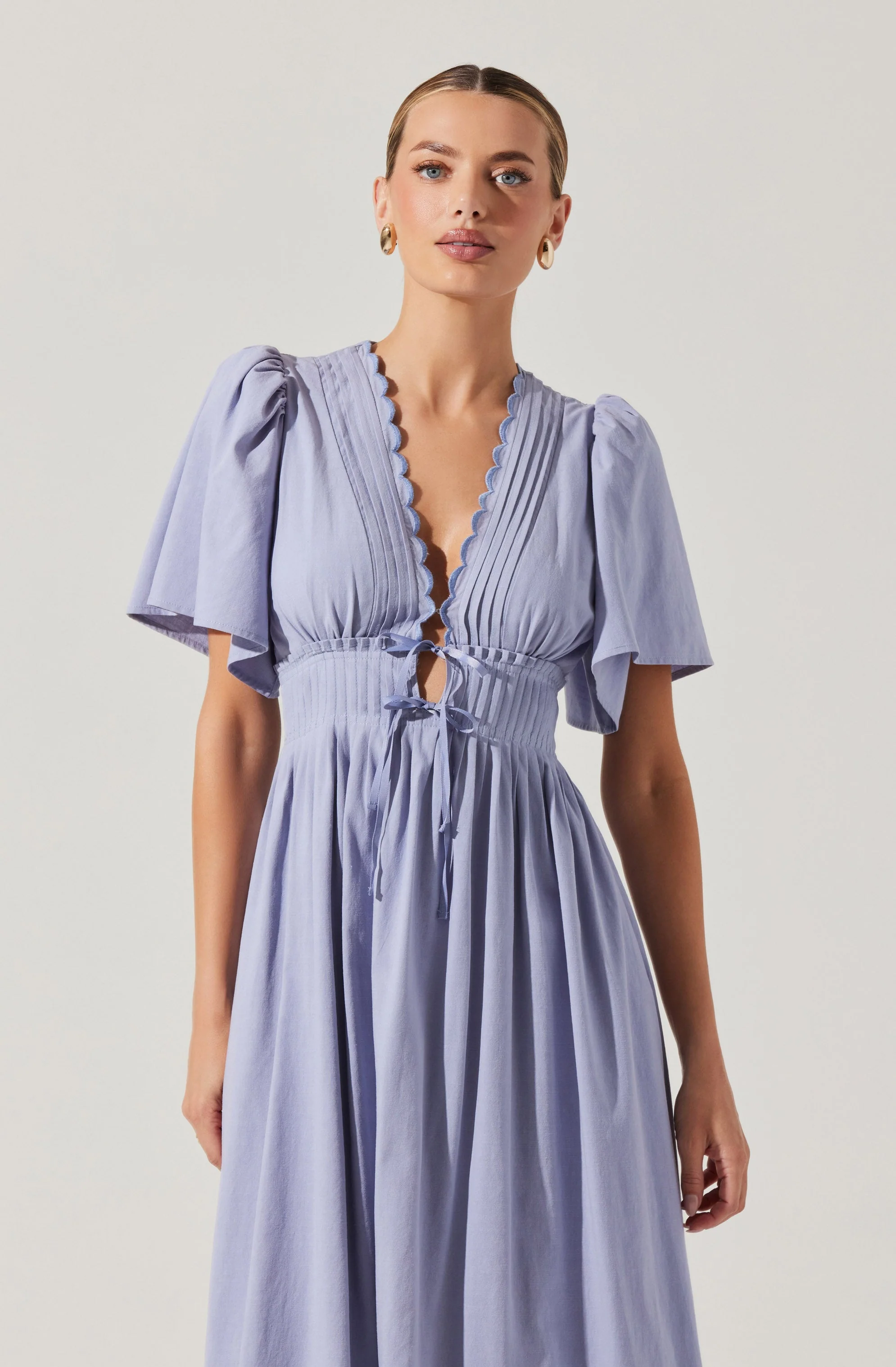 Hadleigh Scallop Trim Midi Dress