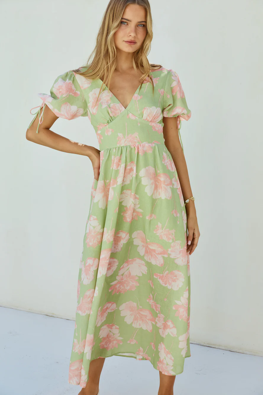 Blossom Season Maxi Dress Green
