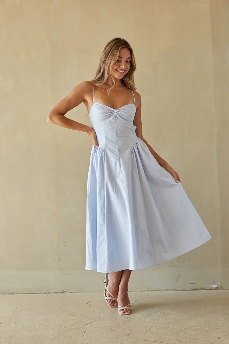 NIA Destene Open Back Midi Dress
