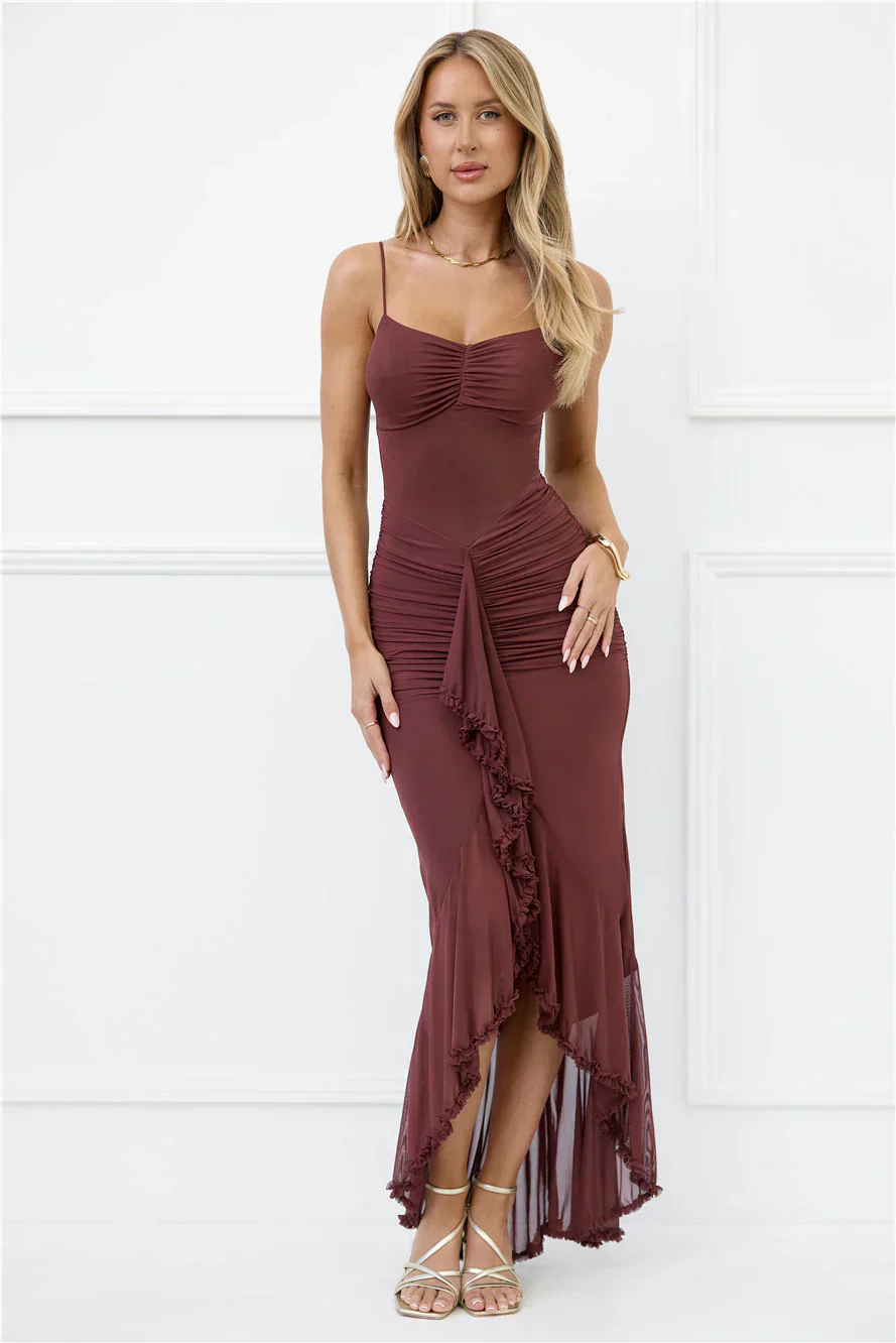 Shimmer In The Dark Mesh Maxi Dress