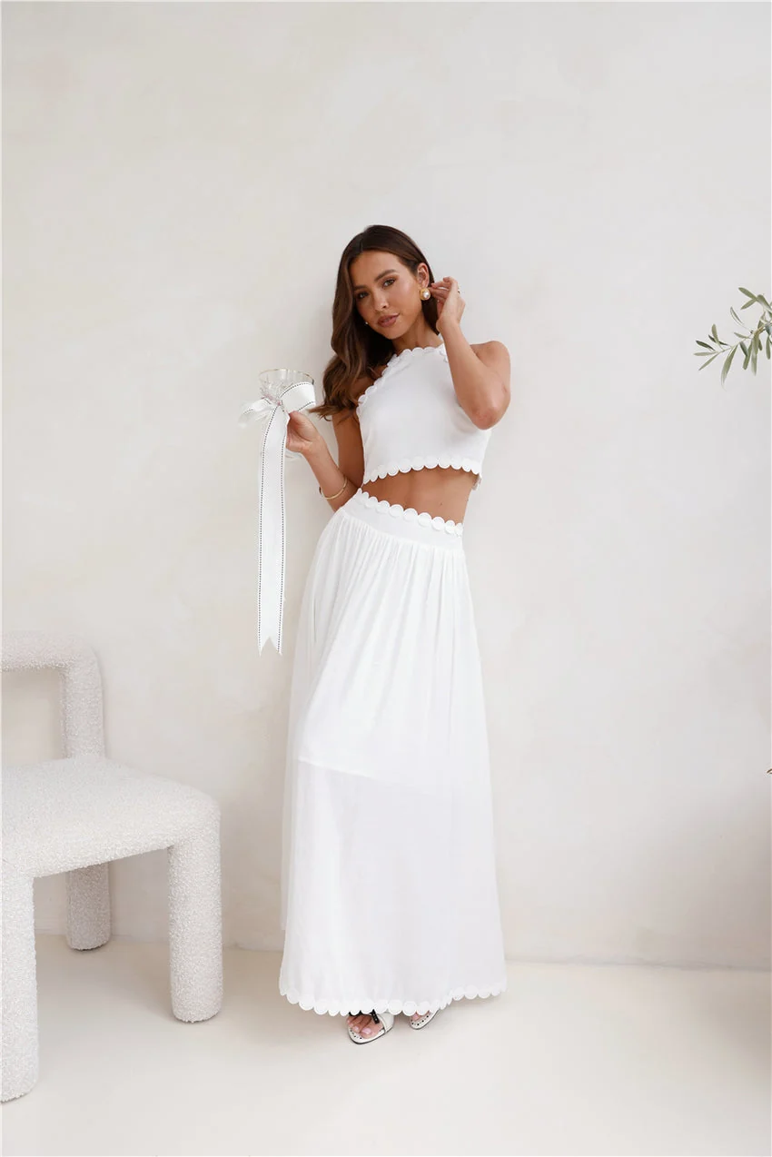 Linked Together Crop Top White - luluinthesky