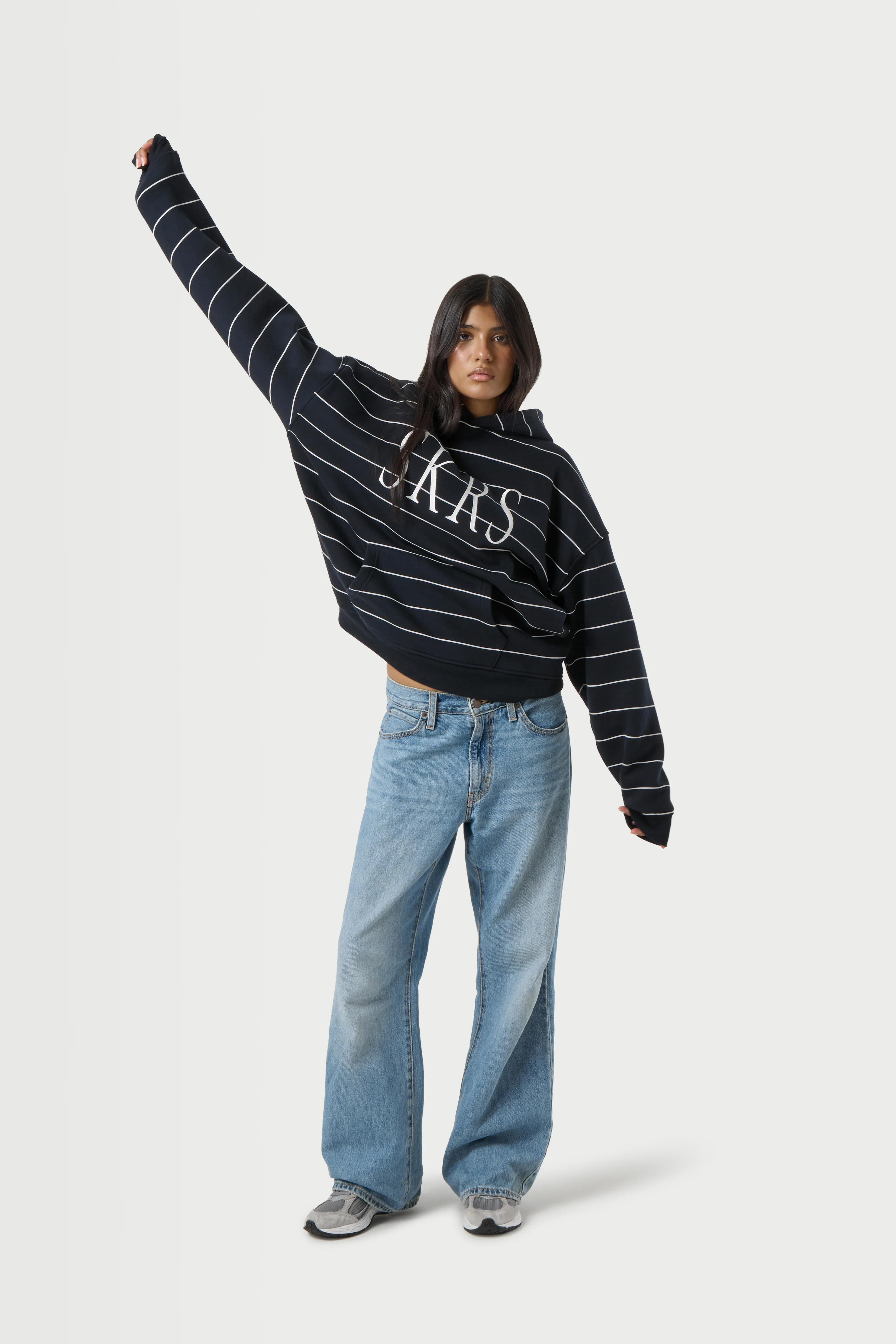 Fleet Stripe Logo Hoodie