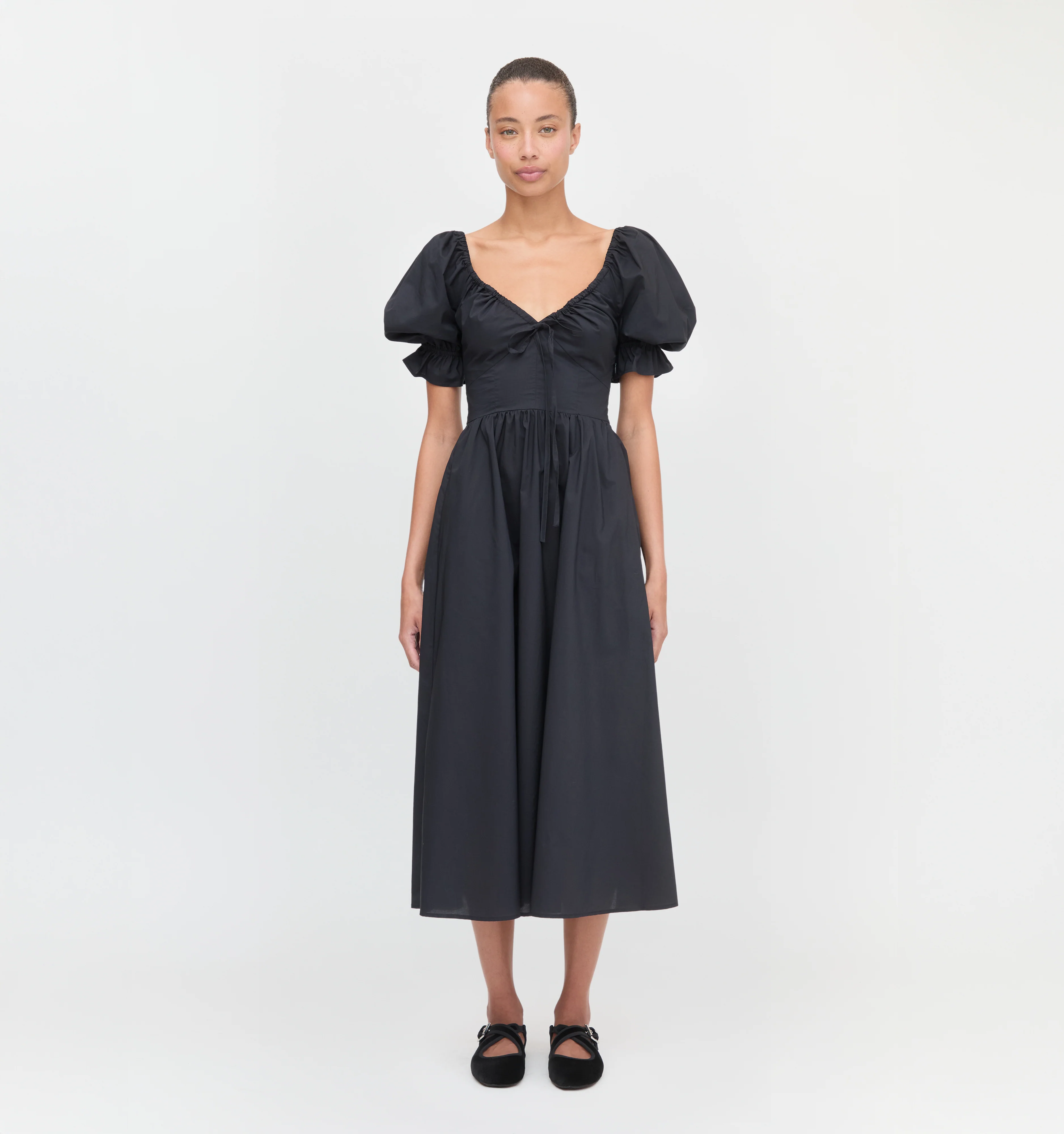 The Ophelia Dress - Black Cotton Voile