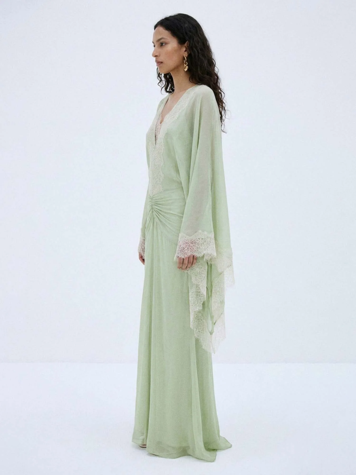 Soft Green Drape Maxi Dress
