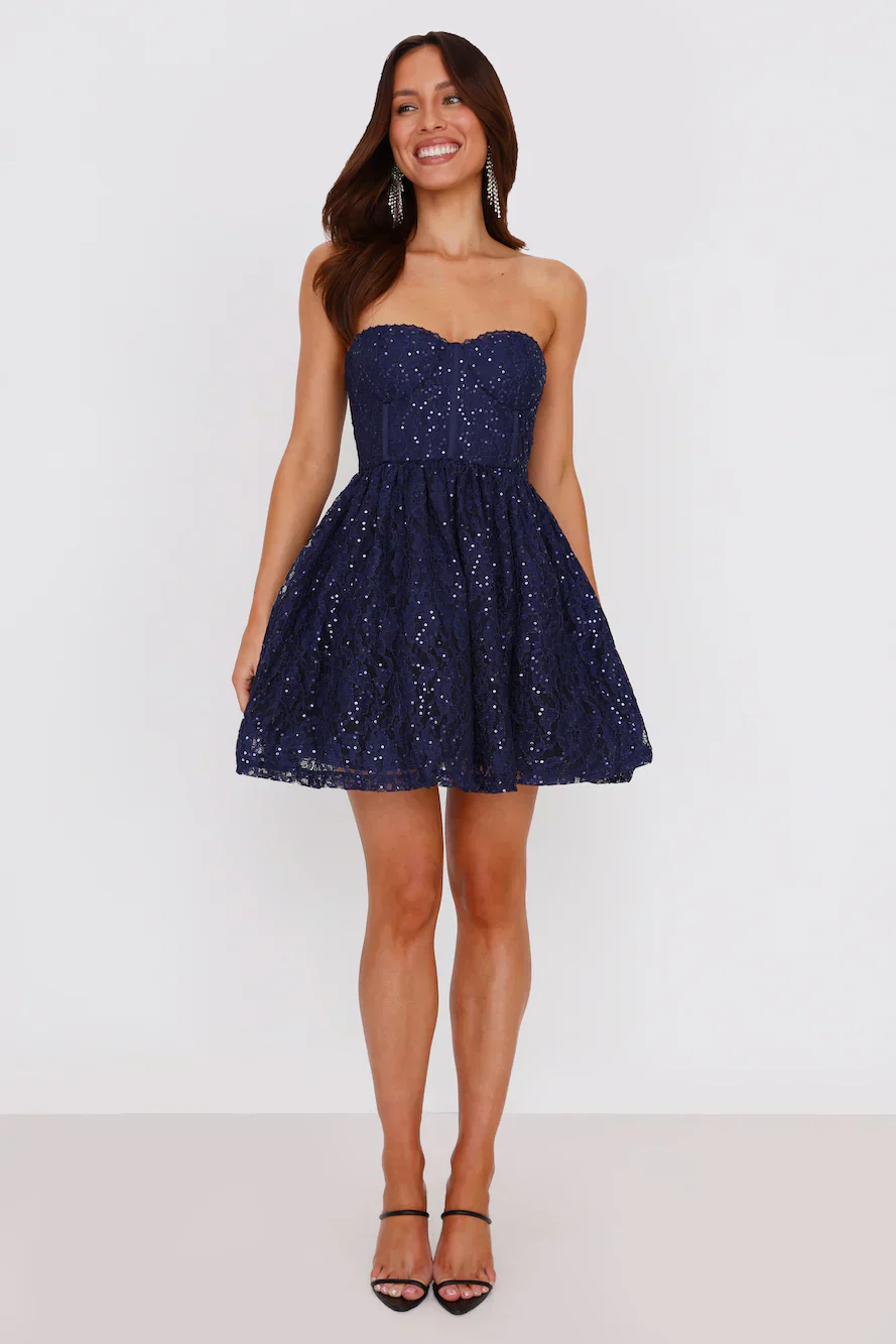 Soirée Star Strapless Sequin Mini Dress