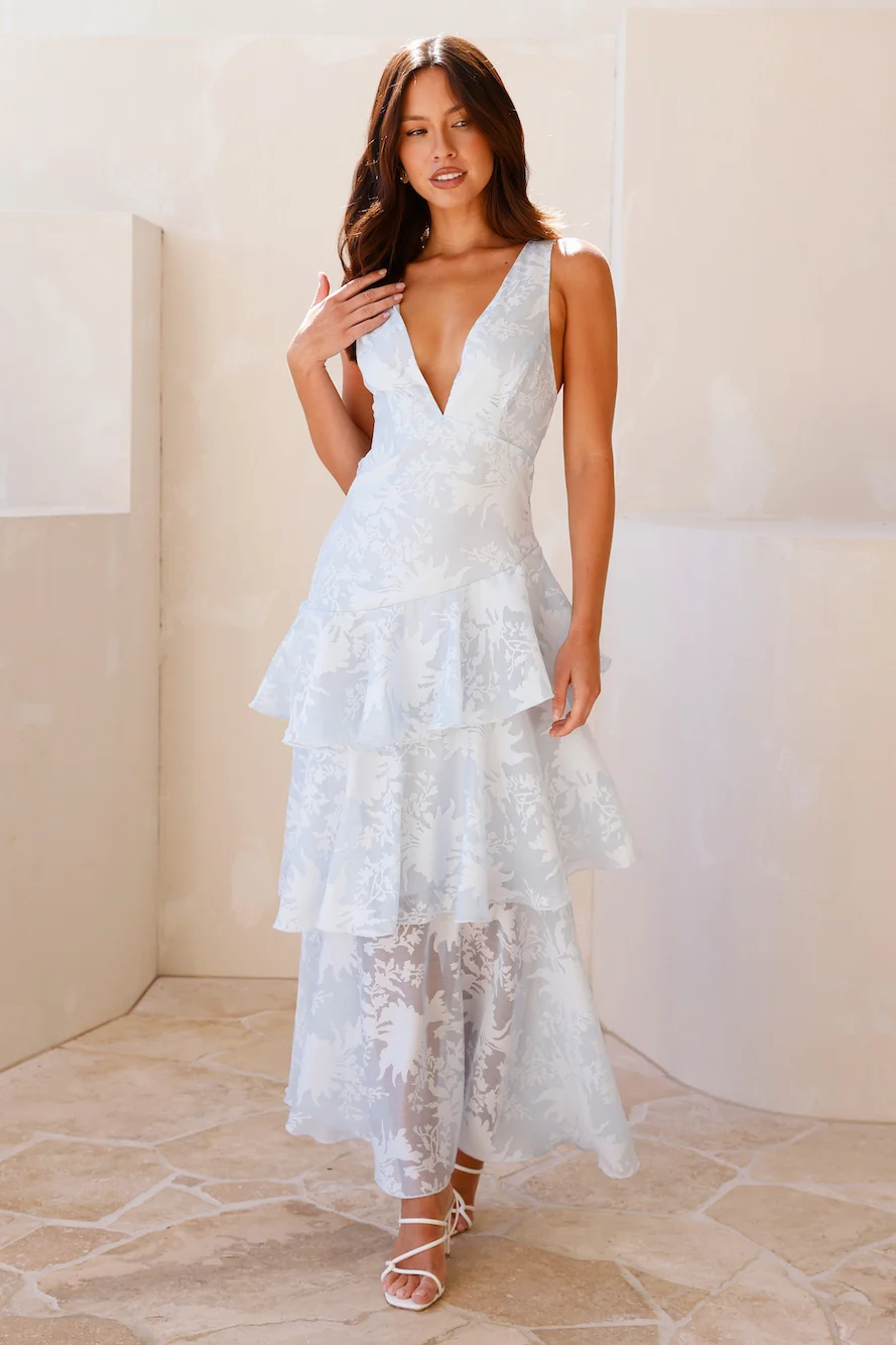 Autumn Love Maxi Dress Blue