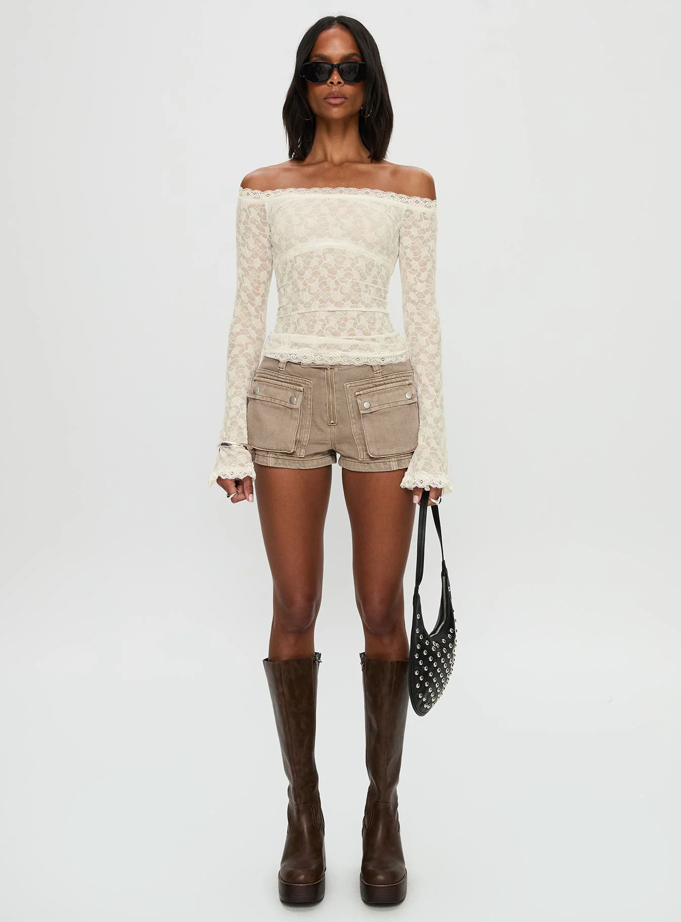 Mochapella Off The Shoulder Top White