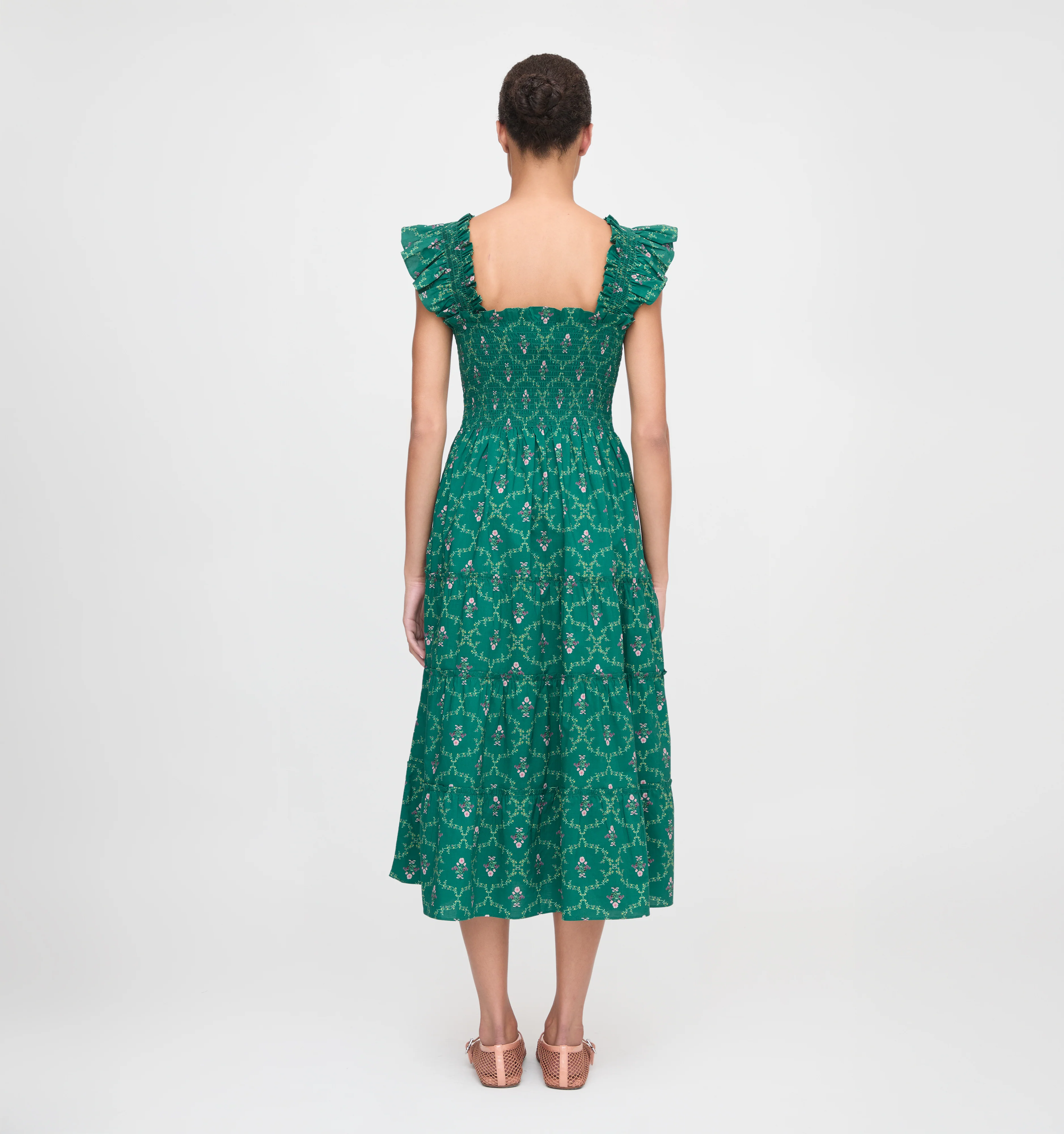 The Ellie Nap Dress - Emerald Trellis