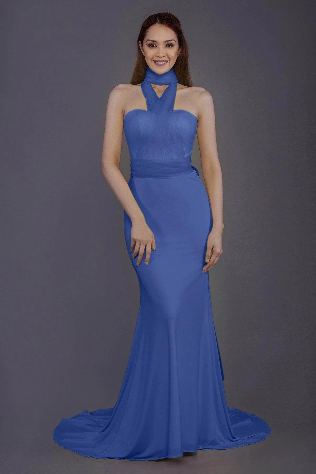 Mermaid Court Train Knitted Fabric Bridesmaid Dress PR3498