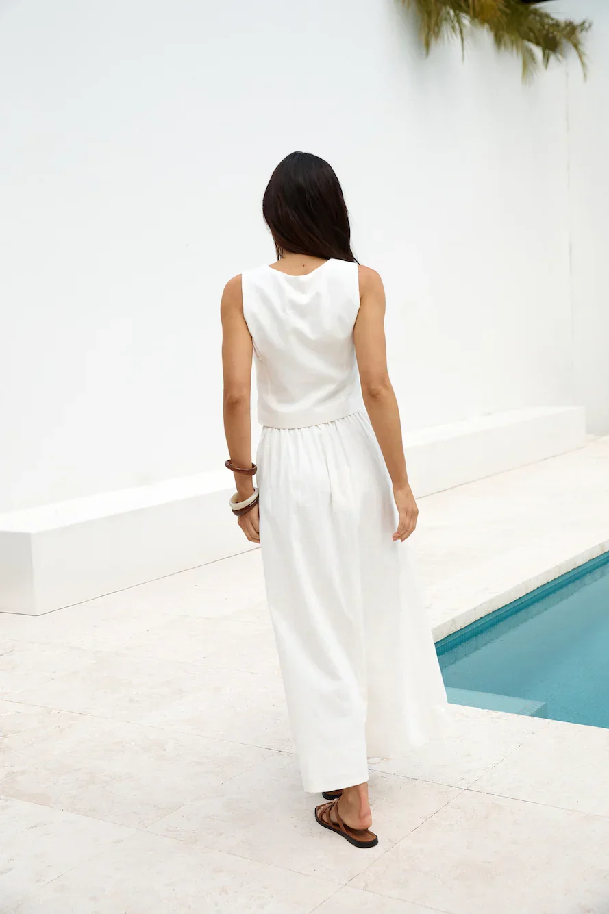 Yolanda Maxi Skirt White
