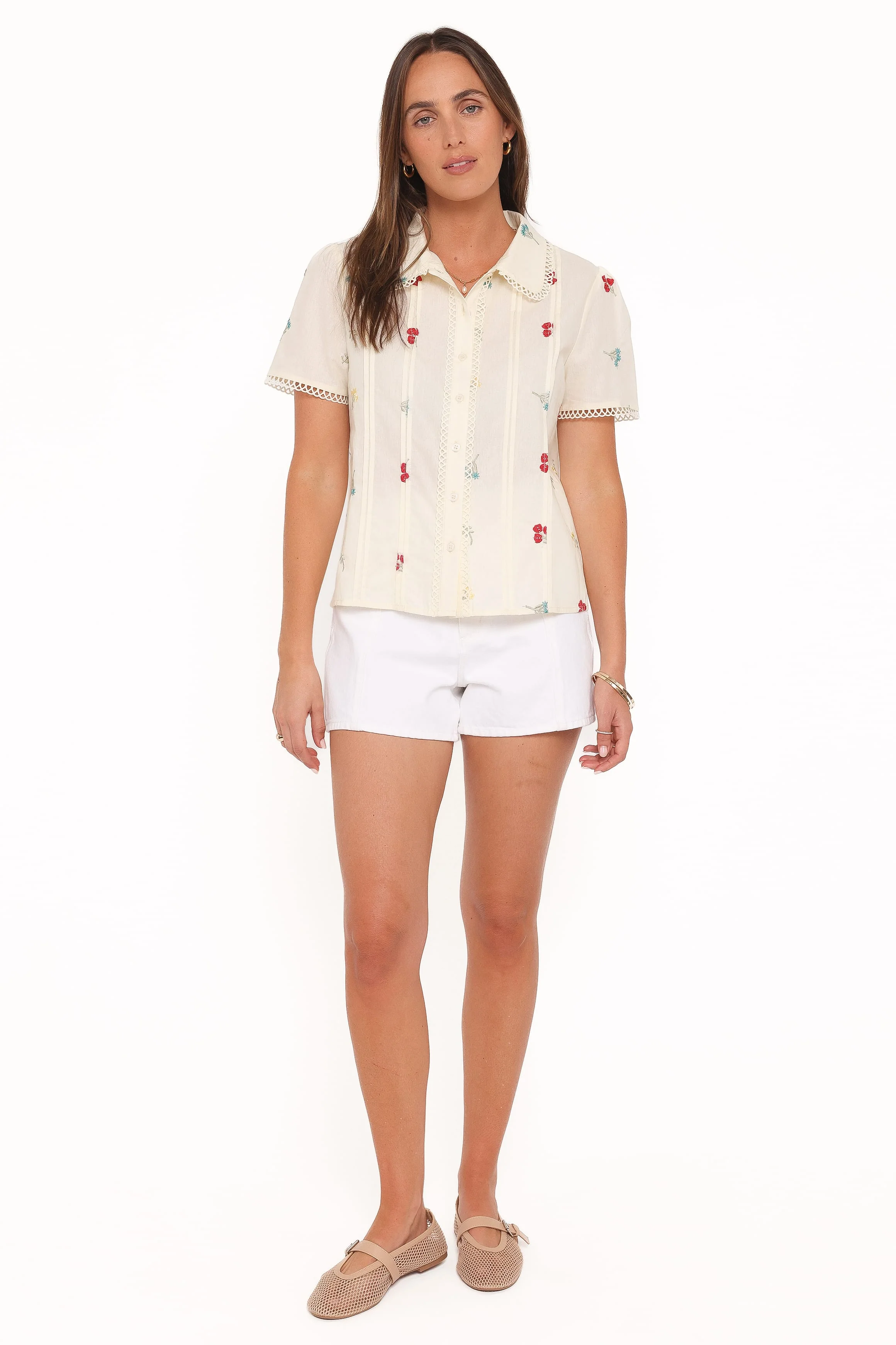 Lucile Embroidered Shirt - Light Yellow