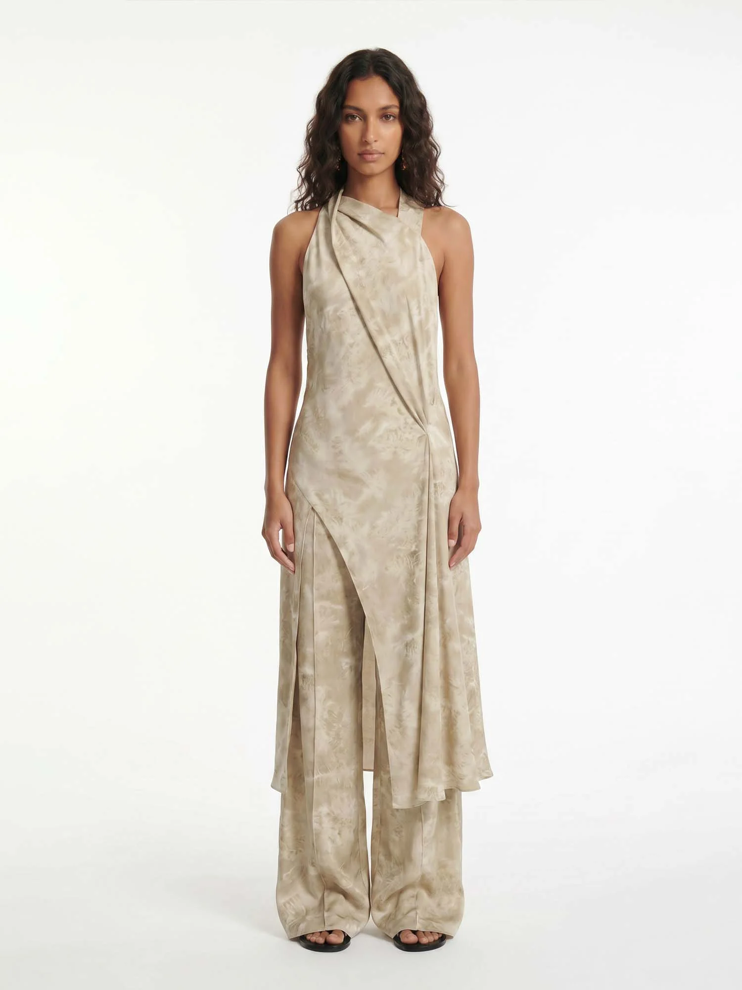 Draped Asymmetrical Halter Top