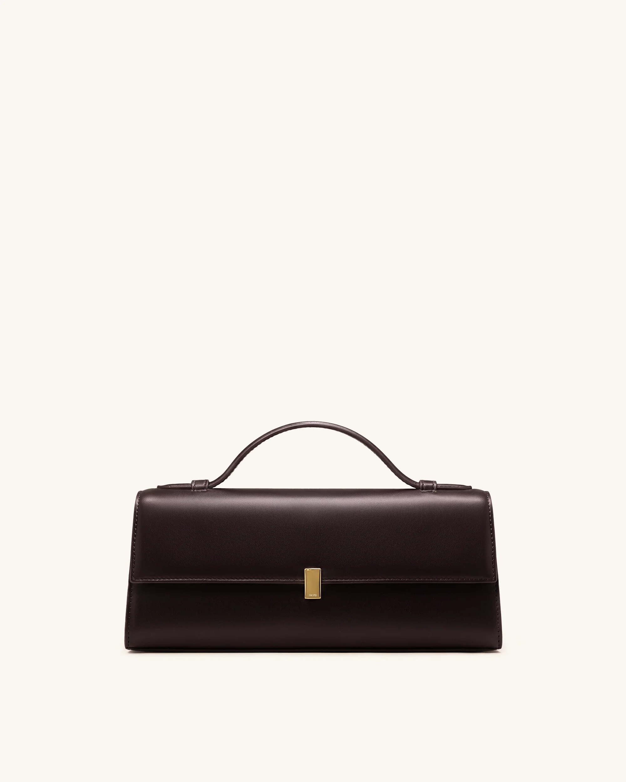 Delphine Flap Top Handle Bag - Dark Brown