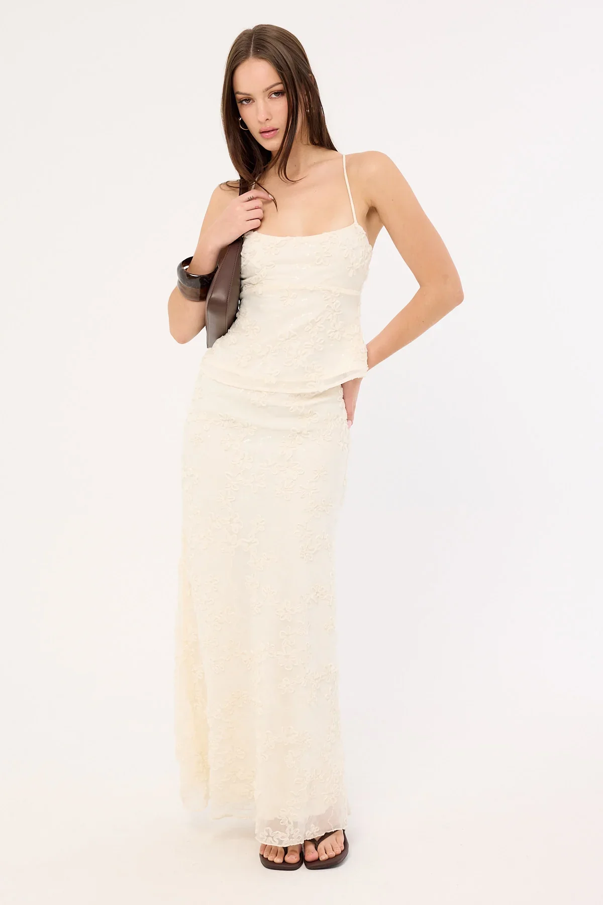 Luck & Trouble Nala Maxi Skirt Cream